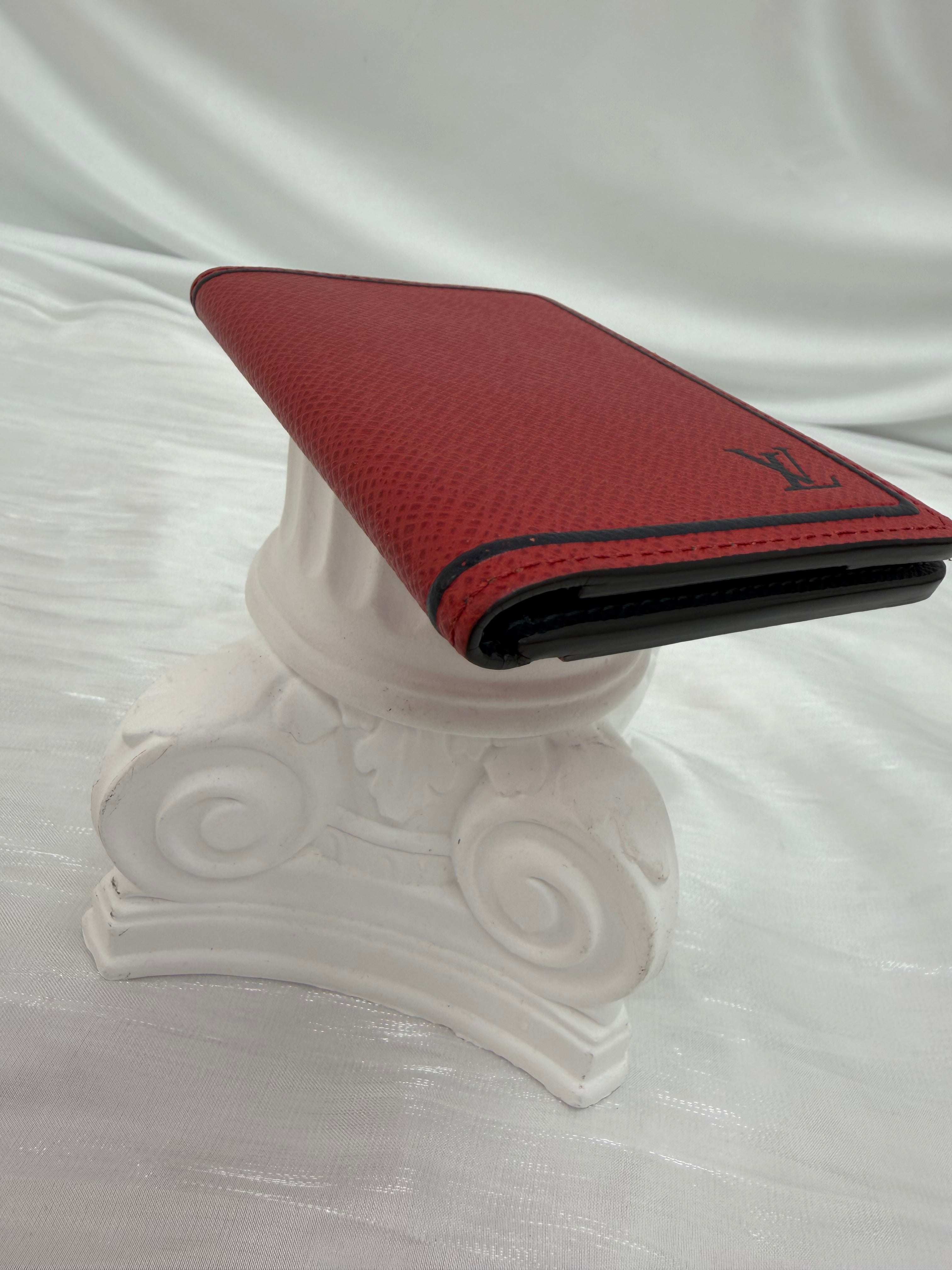 Louis Vuitton Red Taiga Leather Pocket Organizer