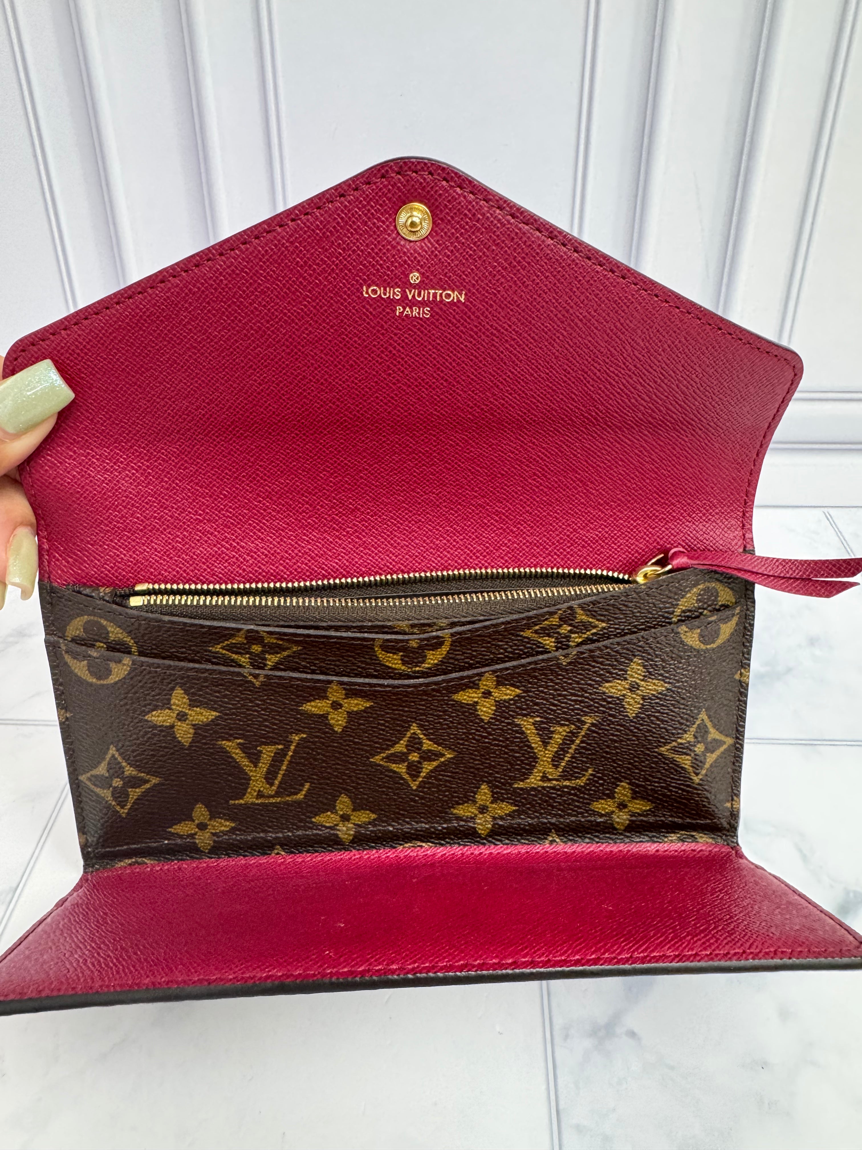 Louis Vuitton Monogram And Fuchsia Josephine Wallet w/ Pouch