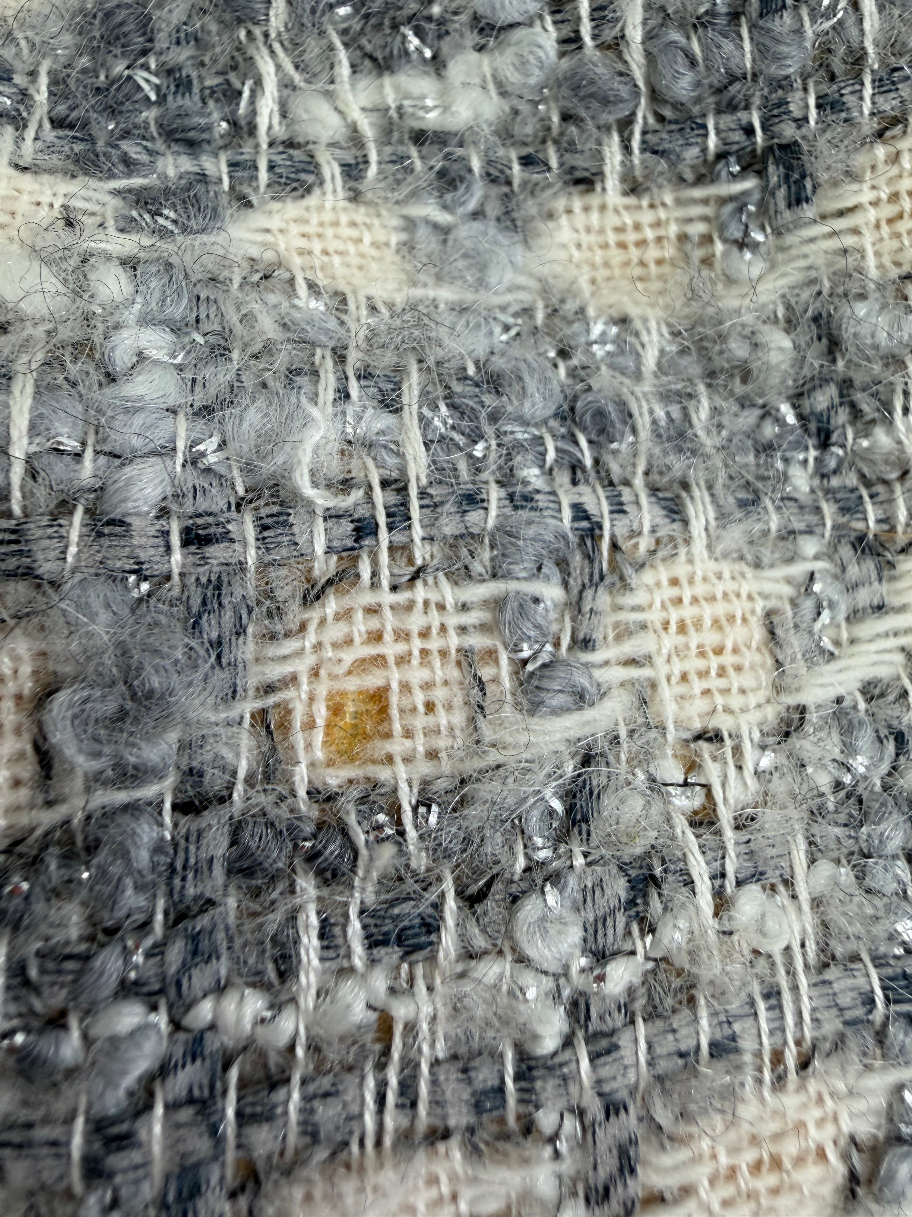 Chanel Gray Tweed Camellia Messenger Bag