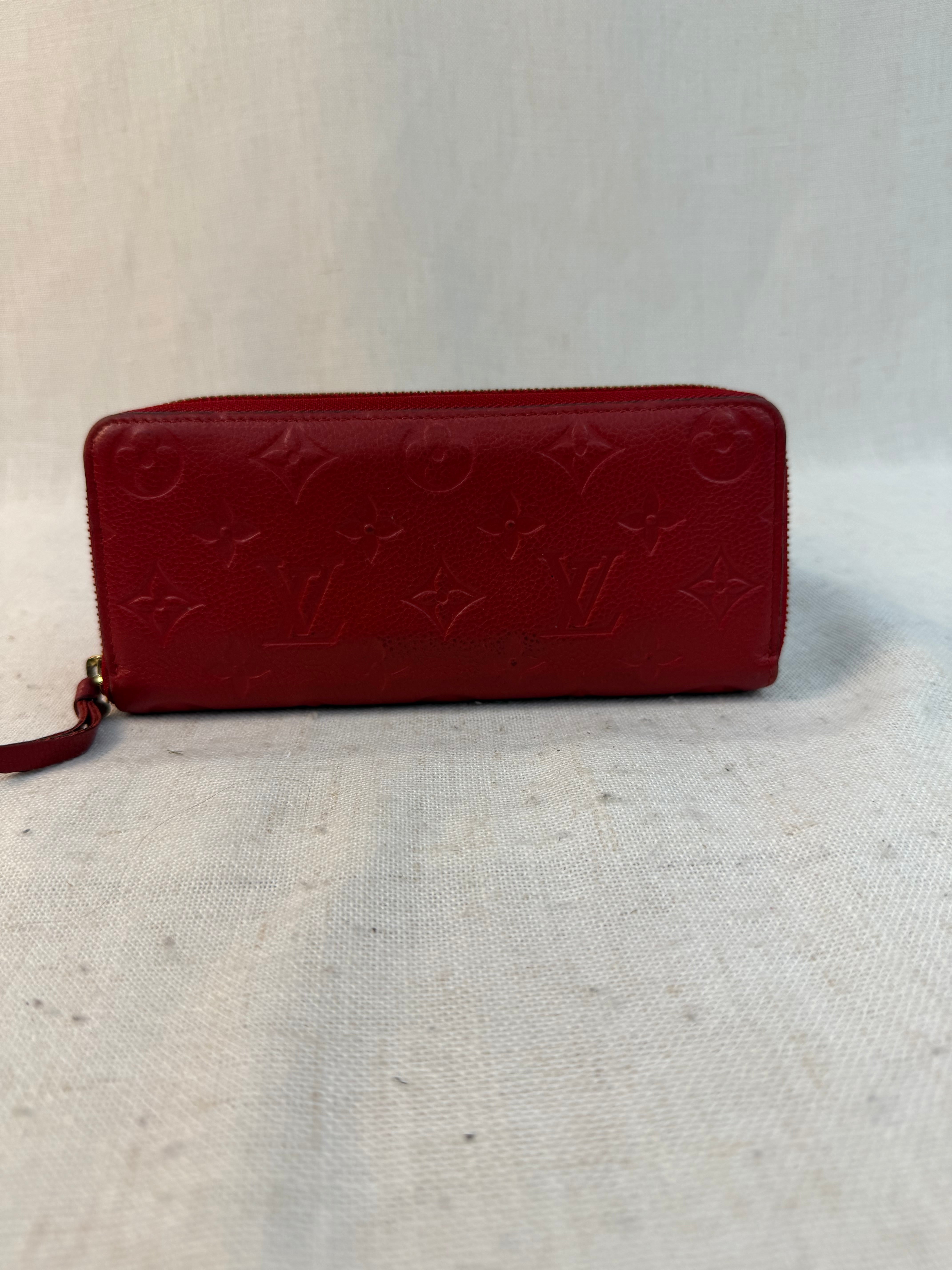 Louis Vuitton Empreinte Red Clemence Zippy Wallet
