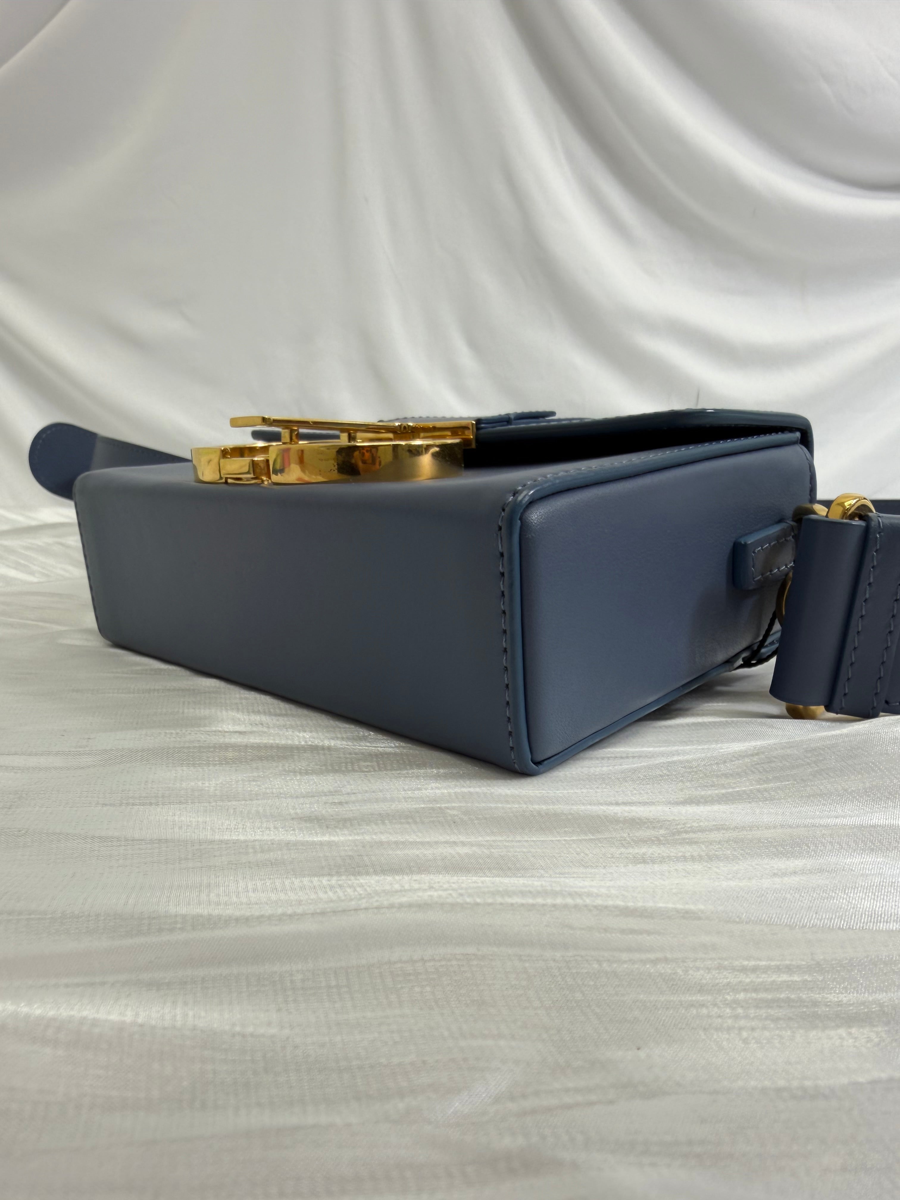 Christian Dior Blue Leather 30 Montaigne Box Bag