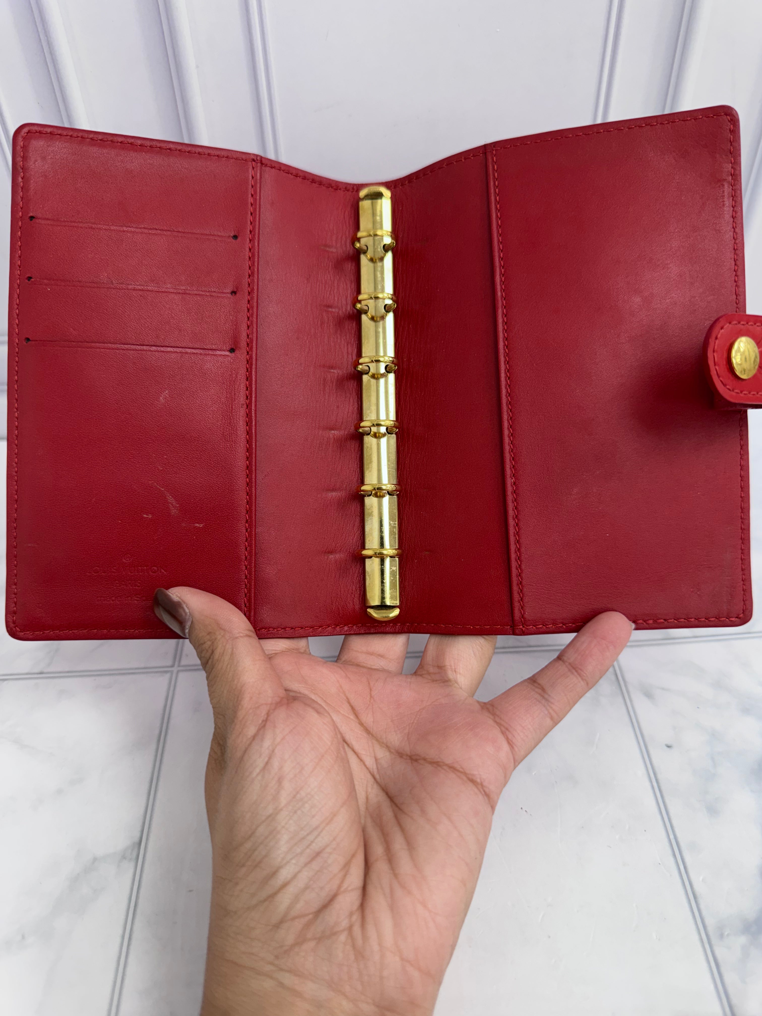 Louis Vuitton Red Vernis Monogram Agenda PM