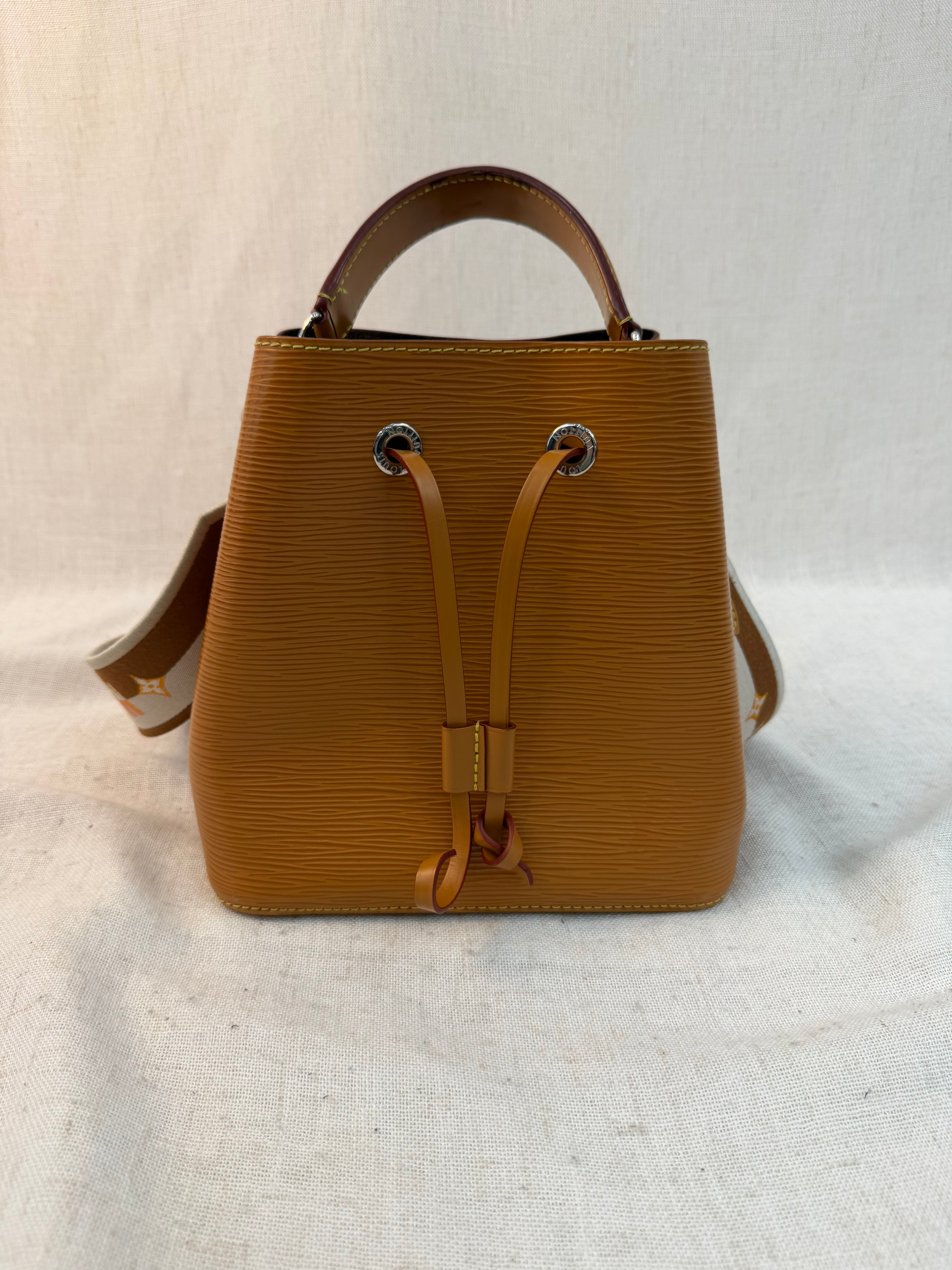 Louis Vuitton Cognac Epi Neo Noe BB Bucket Bag
