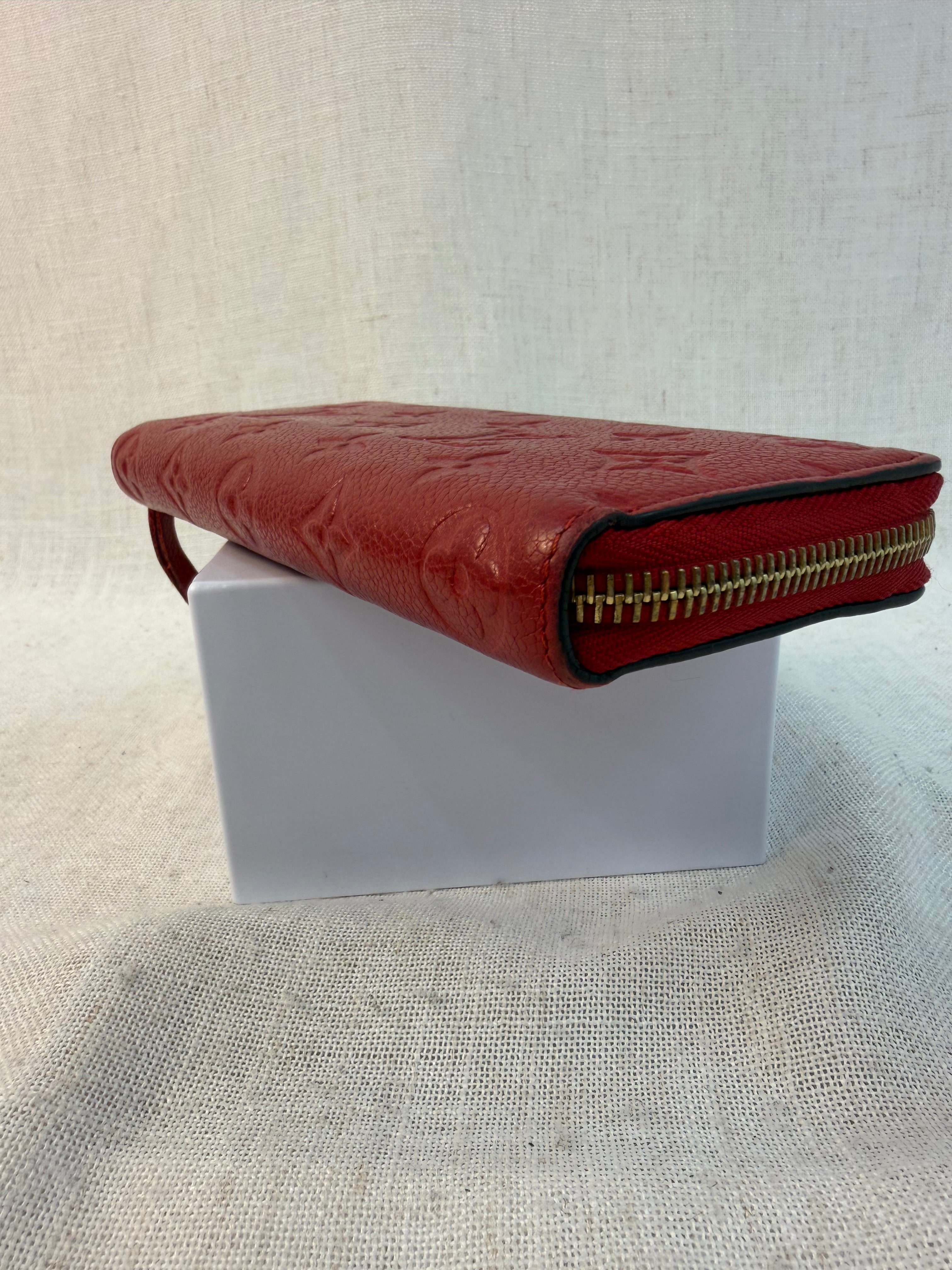 Louis Vuitton Empreinte Red Clemence Zippy Wallet