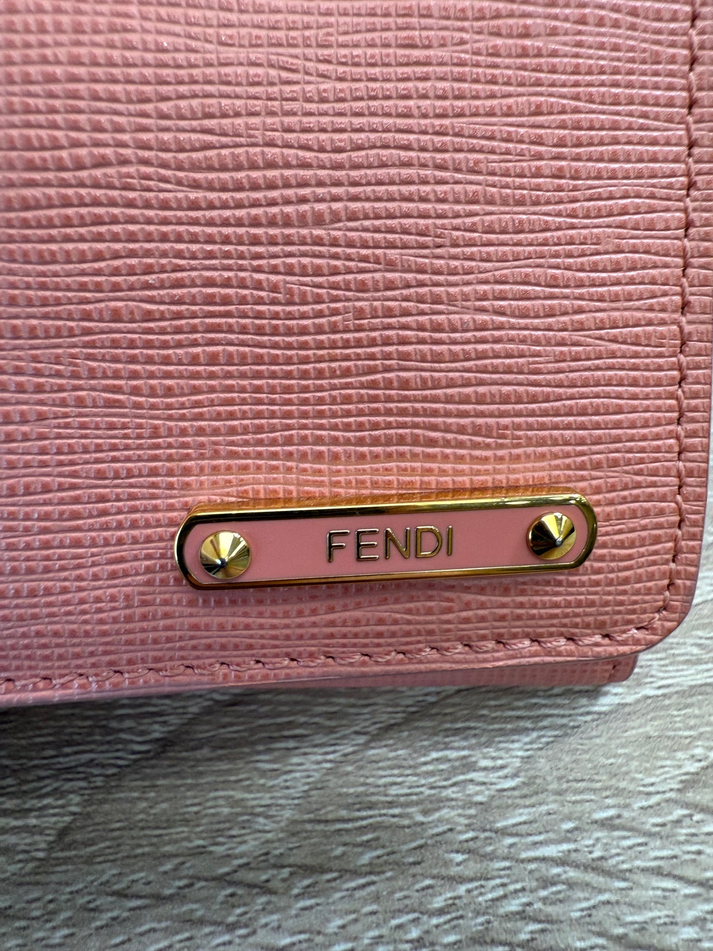 Fendi Pink Leather Card Case