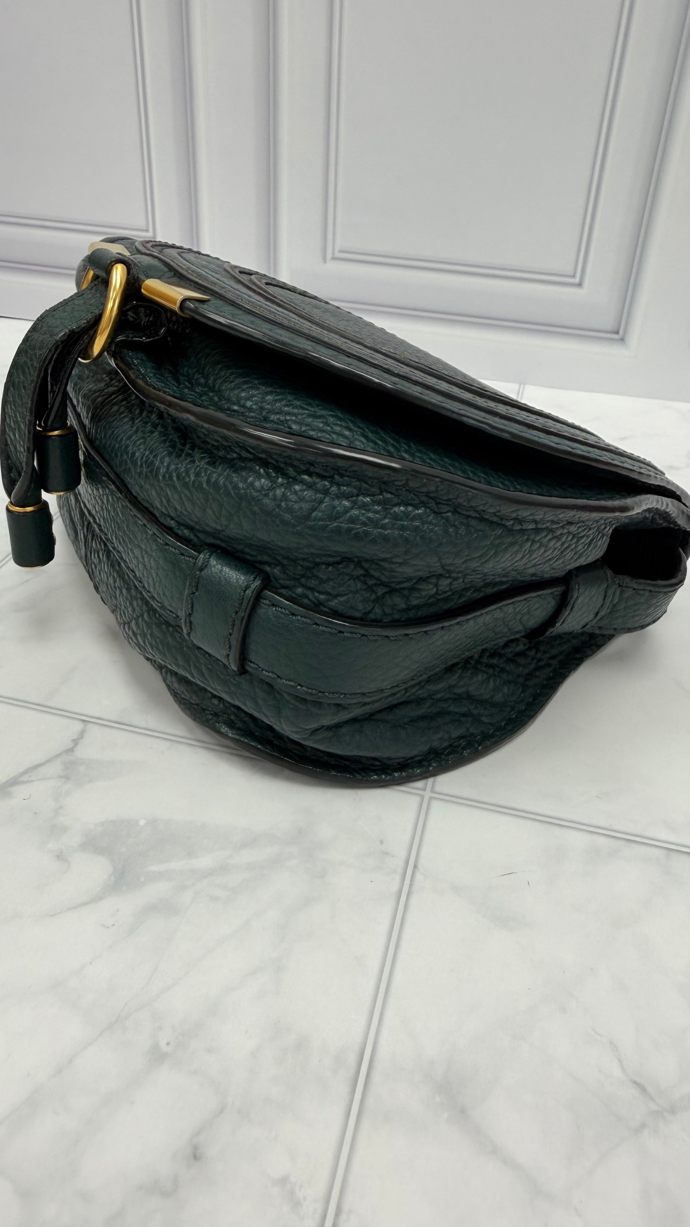 *DONS DROP* Chloe Green Grained Calfskin Mini Marcie Crossbody