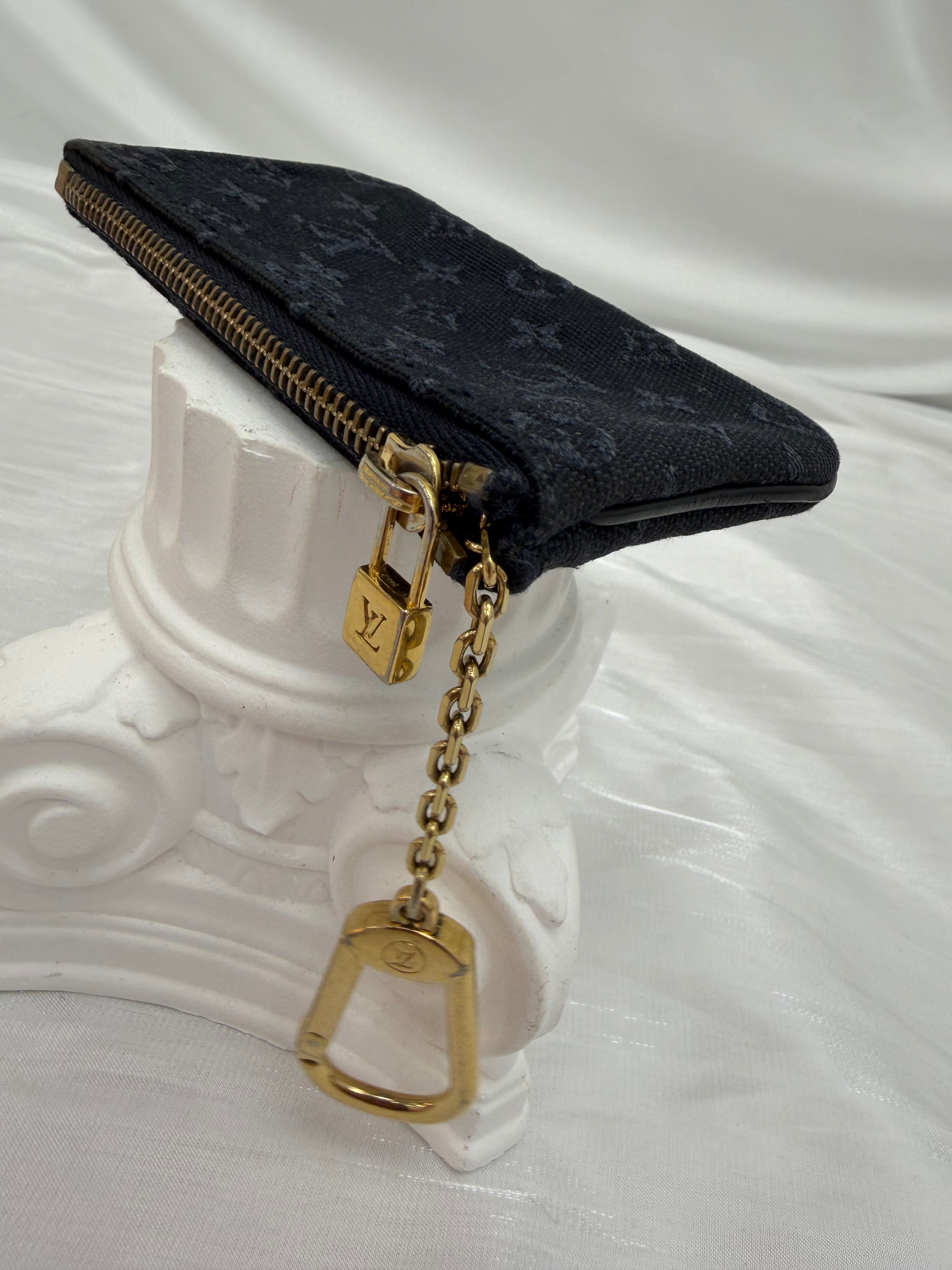 Louis Vuitton Navy Blue Mini Lin Key Cles