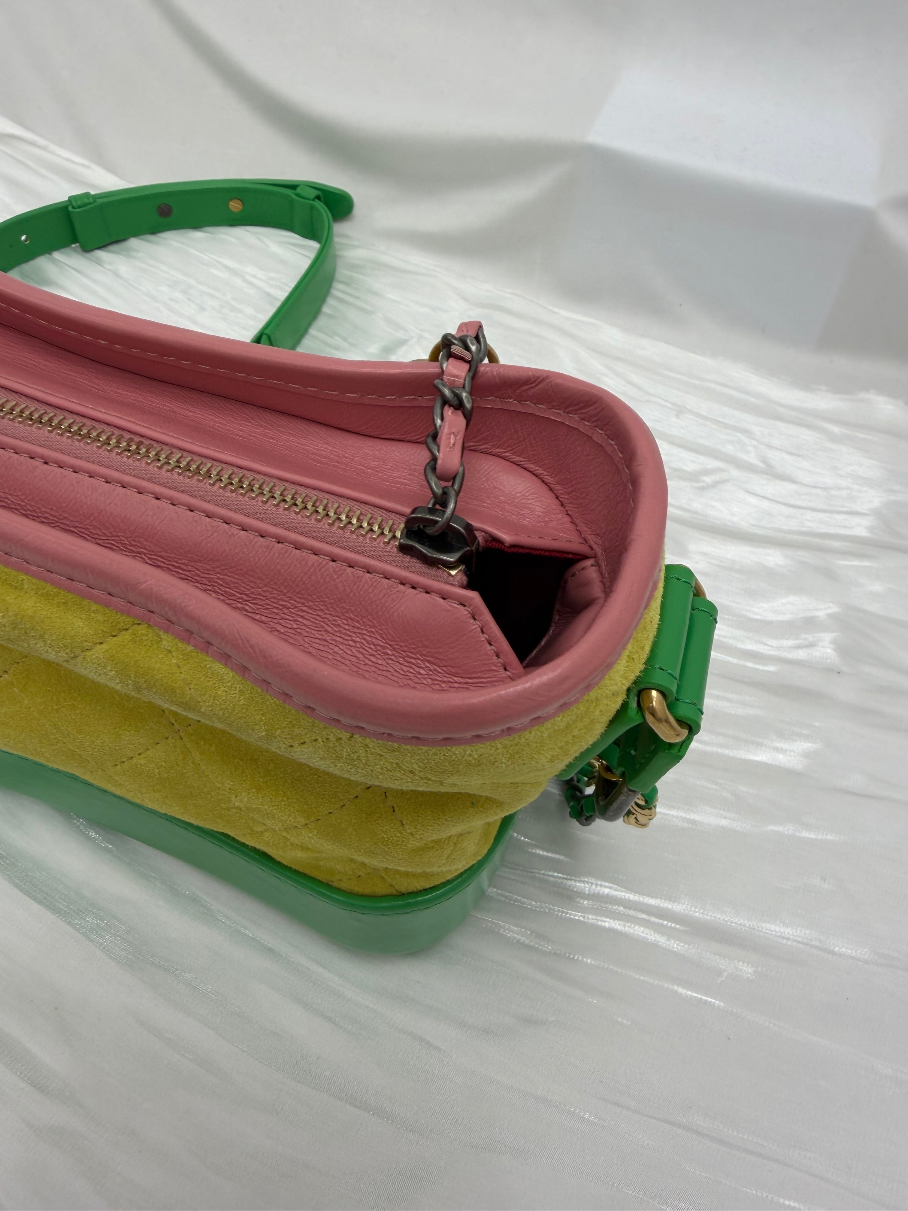 Chanel Multicolor Suede & Quilted Calfskin Small Gabrielle Hobo Bag