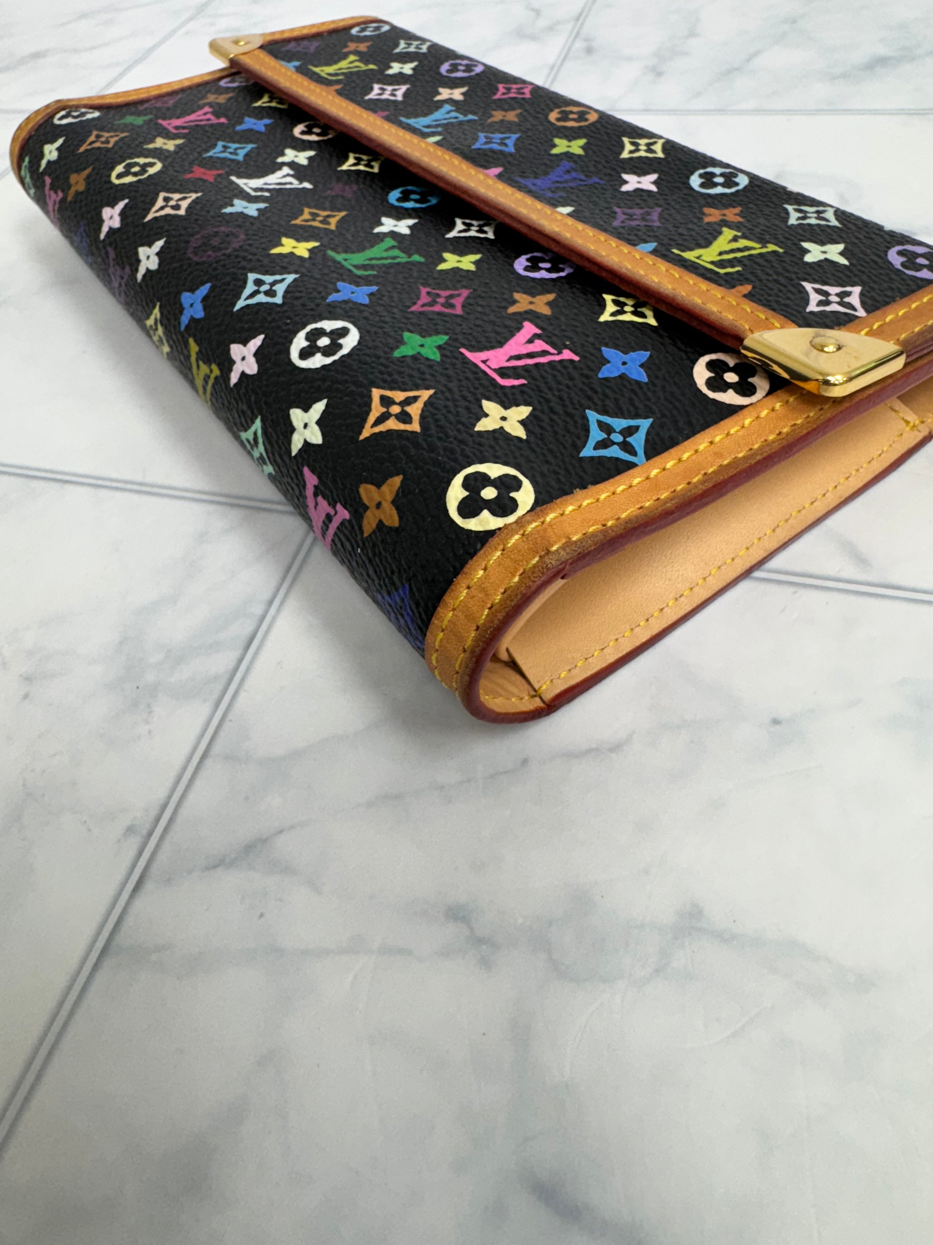 Louis Vuitton Black Multicolor Monogram Porte Tresor International Long Wallet