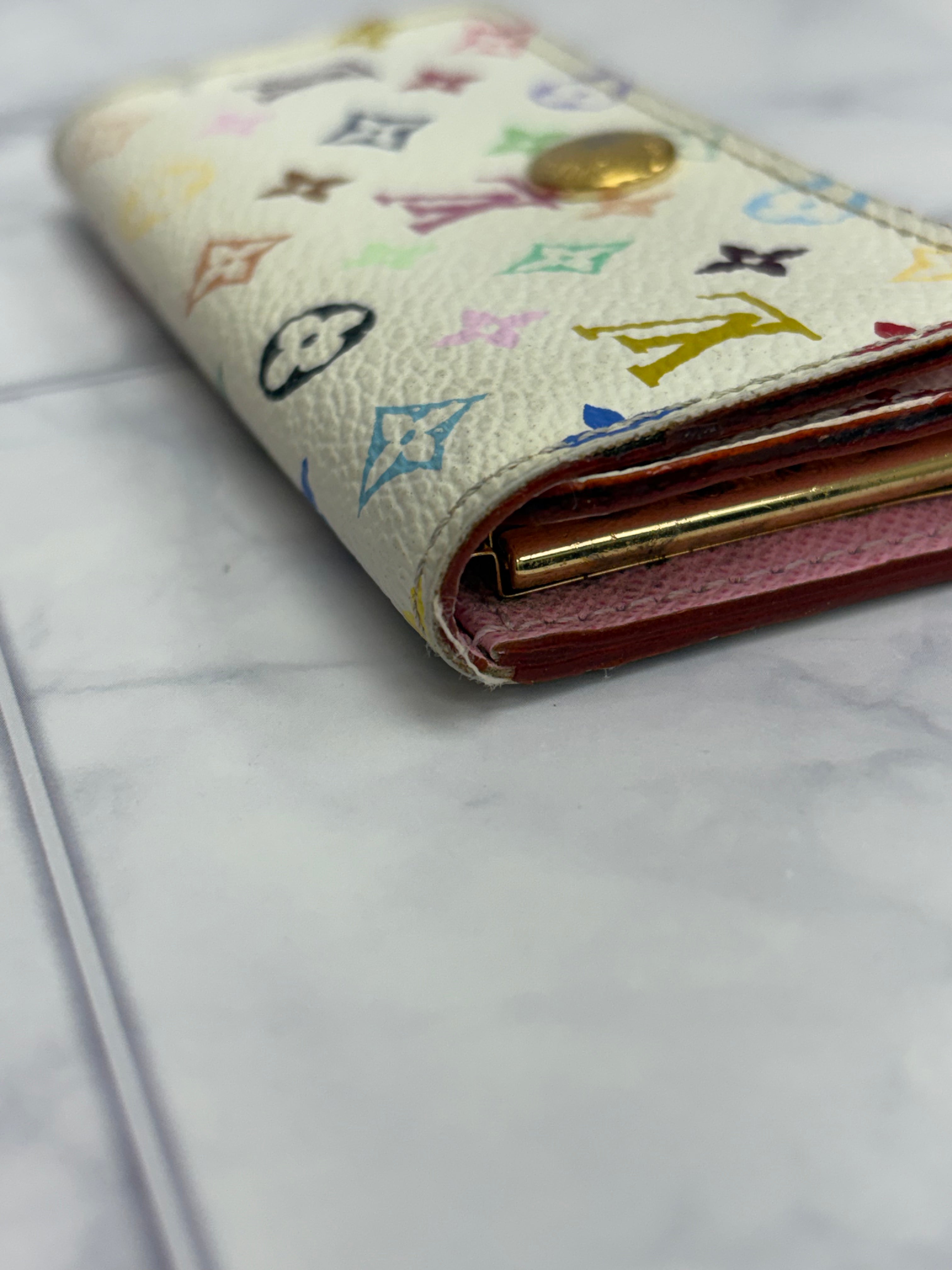 Louis Vuitton White Multicolor Monogram 4 Key Ring Case