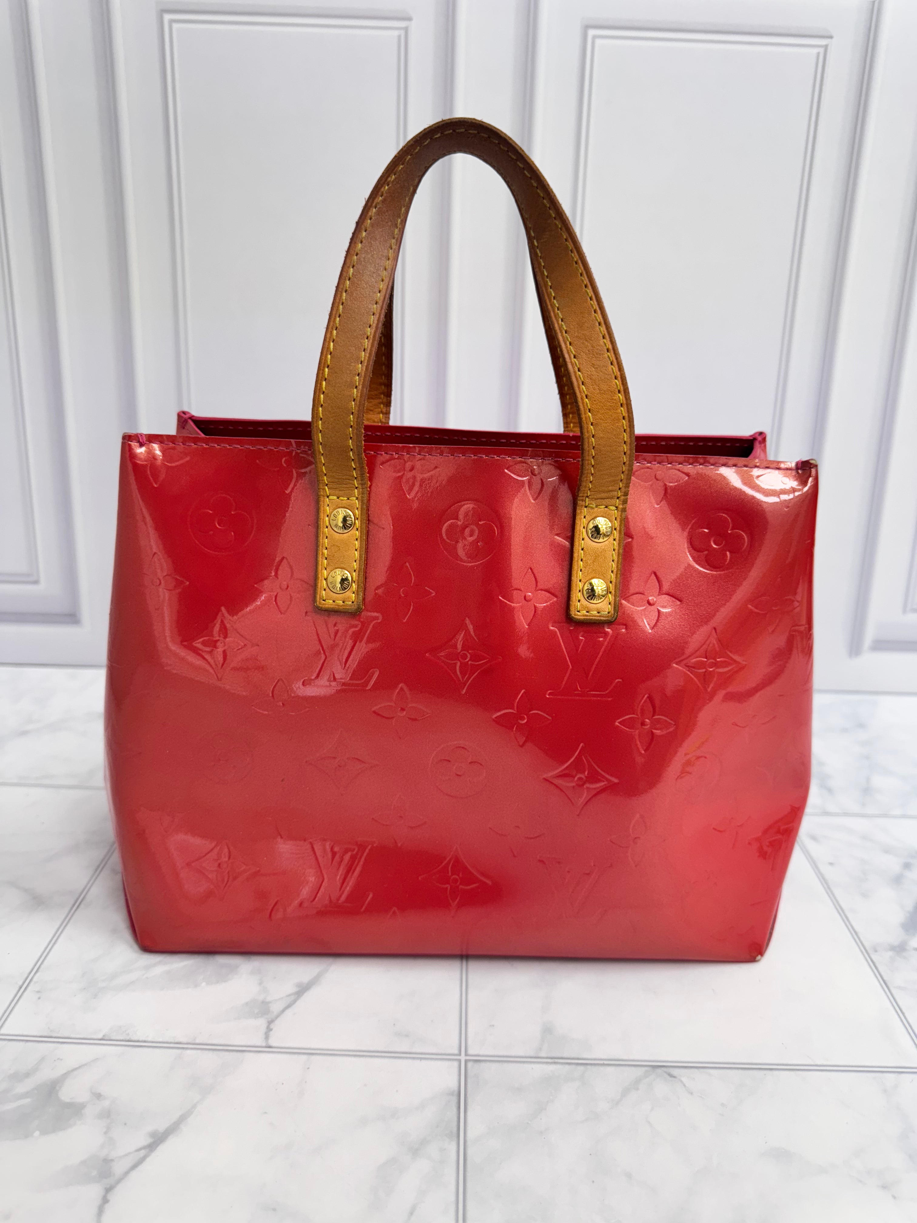 Louis Vuitton Red Vernis Reade Hand Bag PM