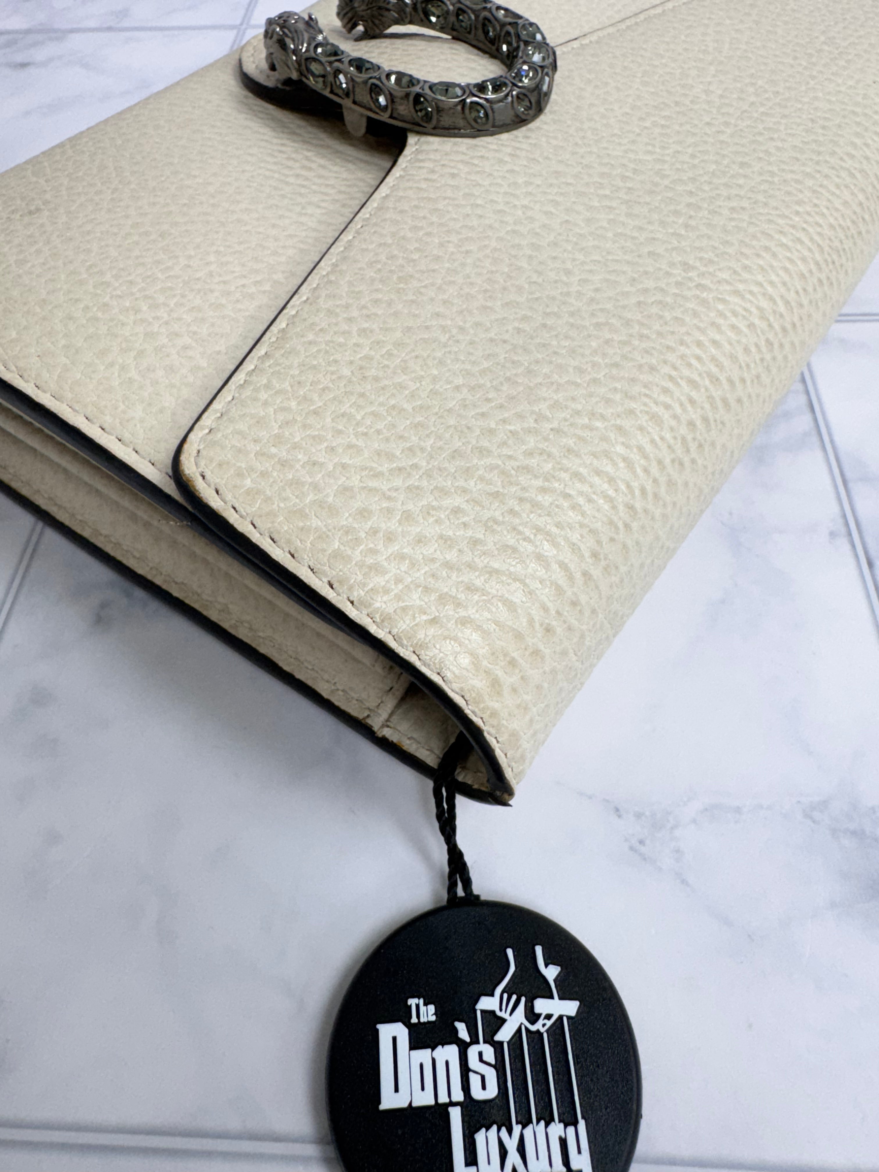 *DONS DROP* Gucci Ivory Grained Leather Wallet on a Chain Dionysus Chain Bag