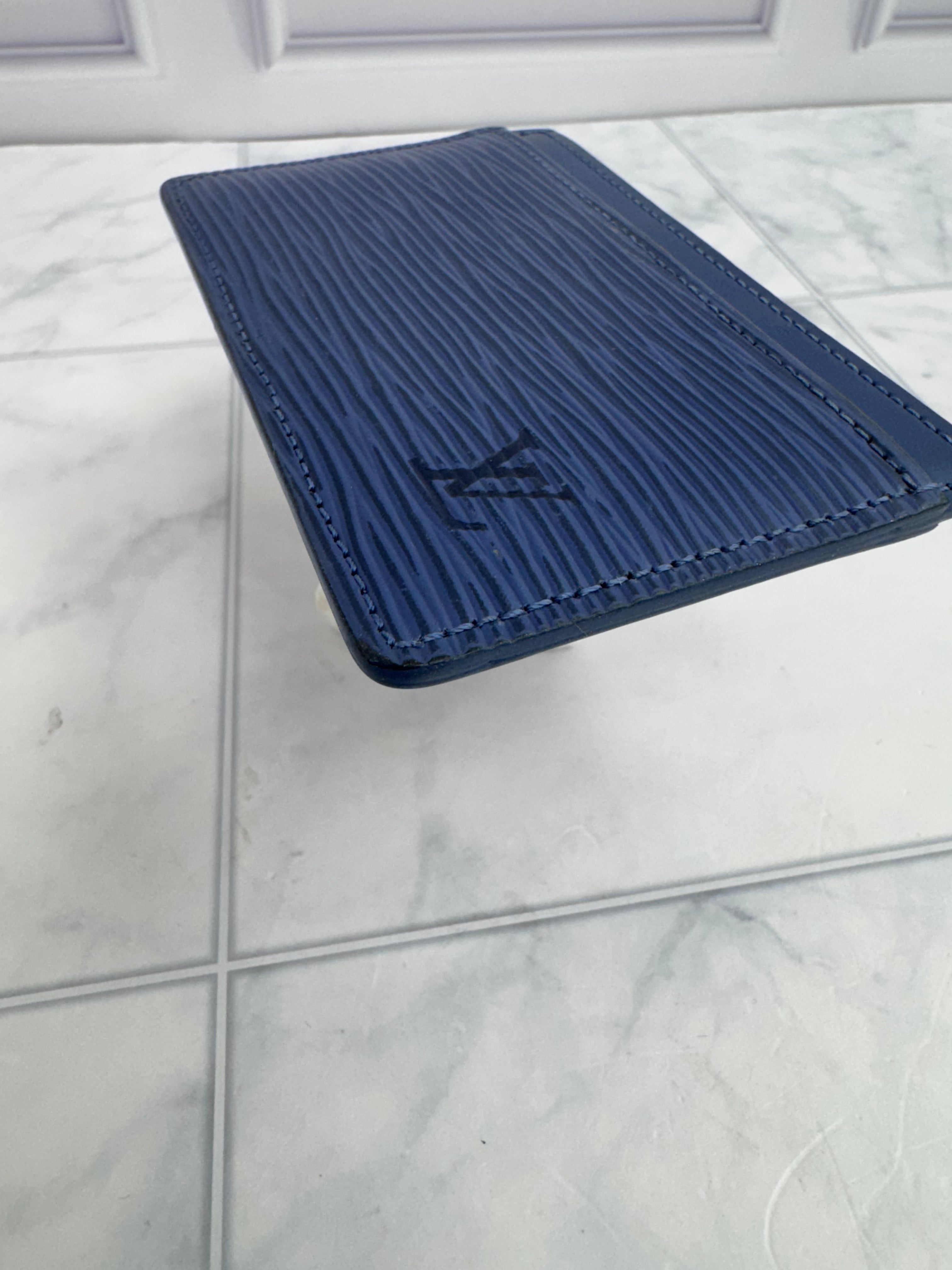 Louis Vuitton Blue Epi Card Case