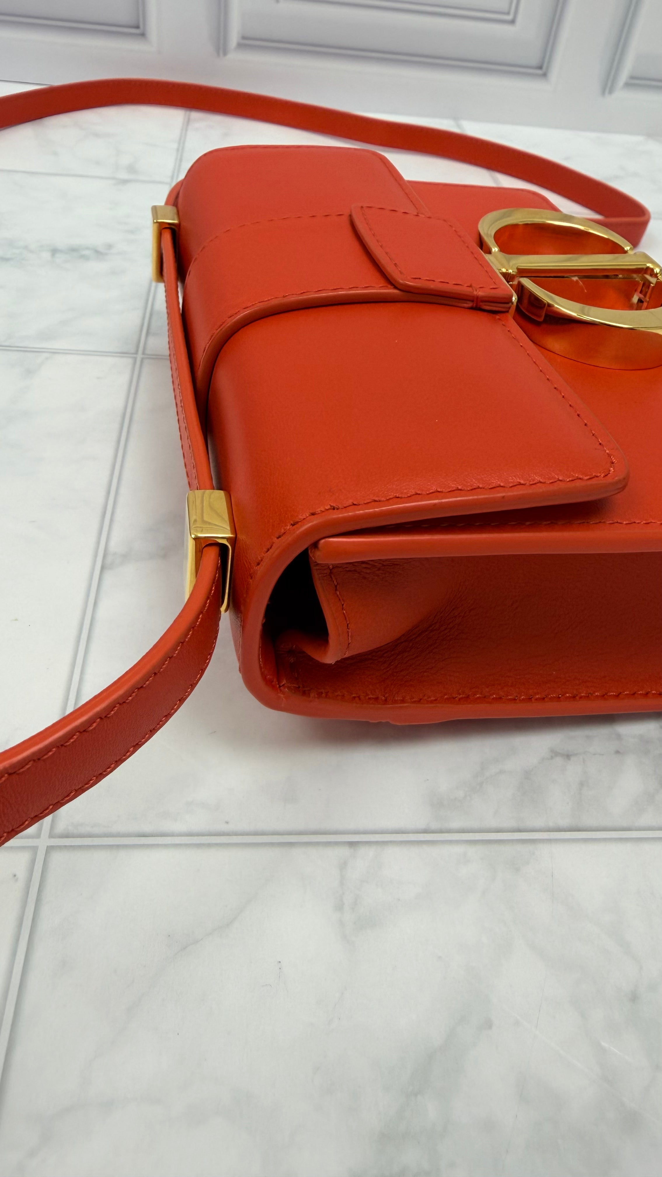 *DONS DROP* Christian Dior Orange Leather Micro Montaigne