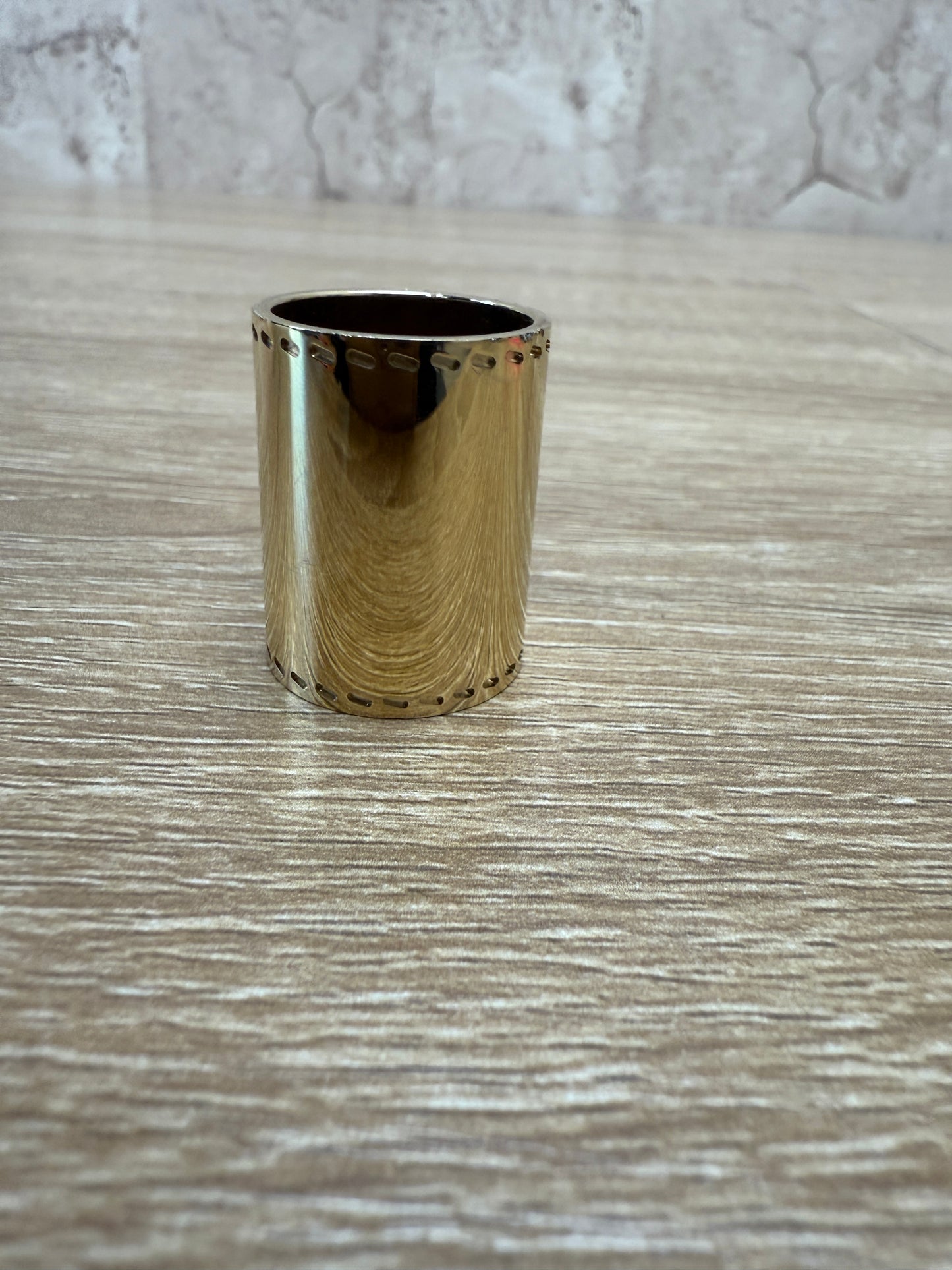 Hermes Gold Cylinder Scarf Ring
