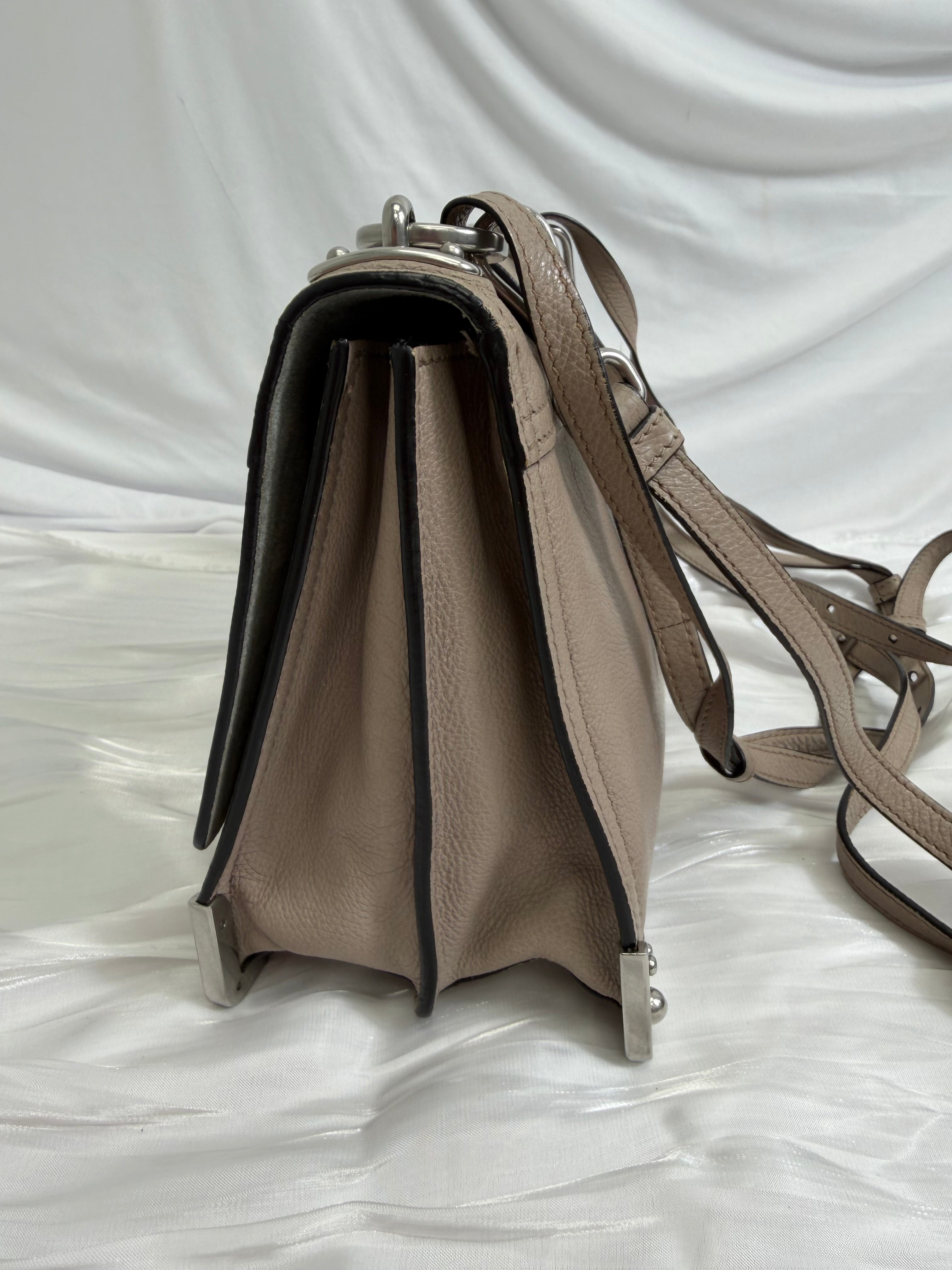 Prada Gray Leather Cahier 2Way Bag