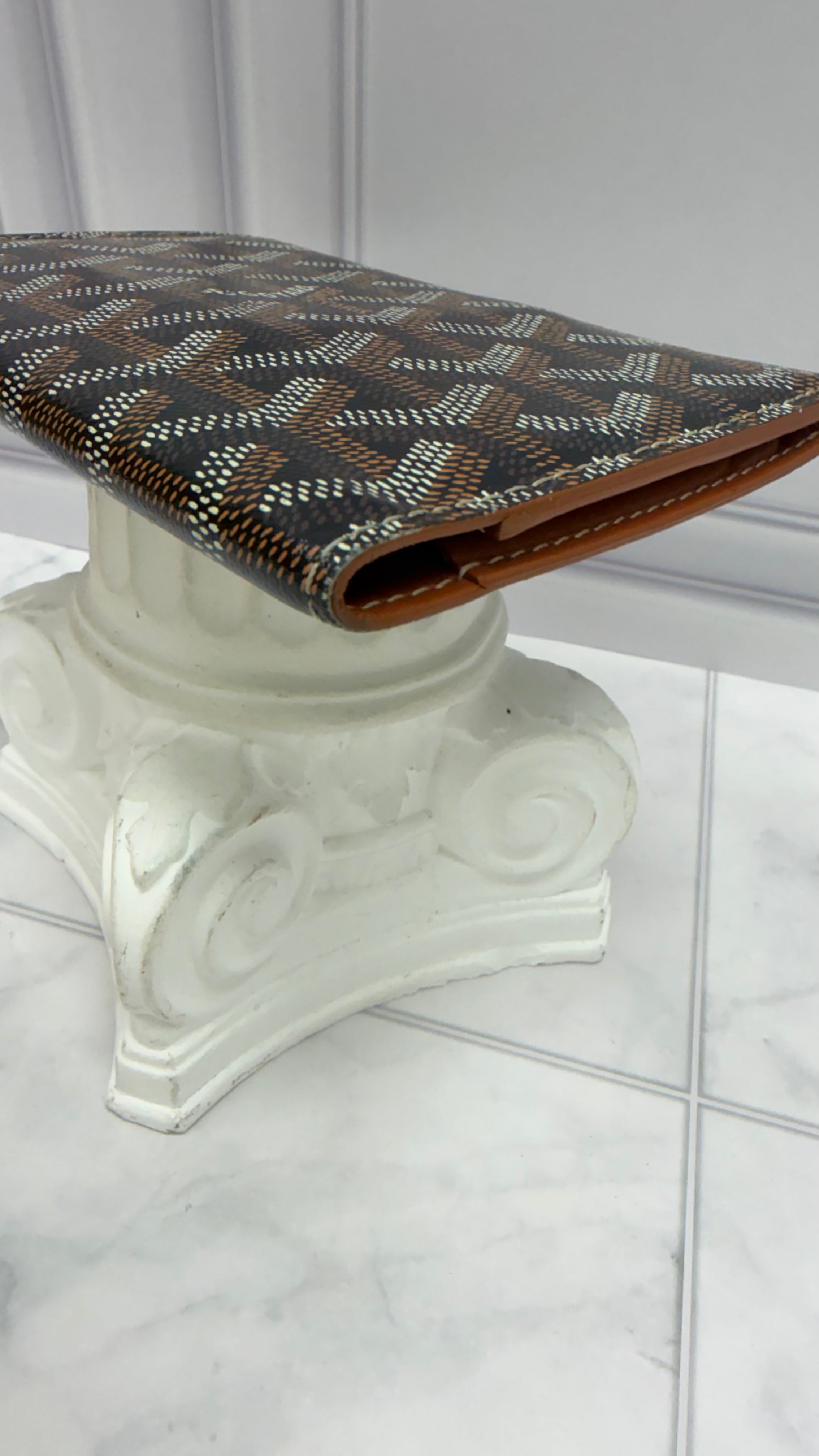 Goyard Black & Tan Goyardine Canvas Passport Cover