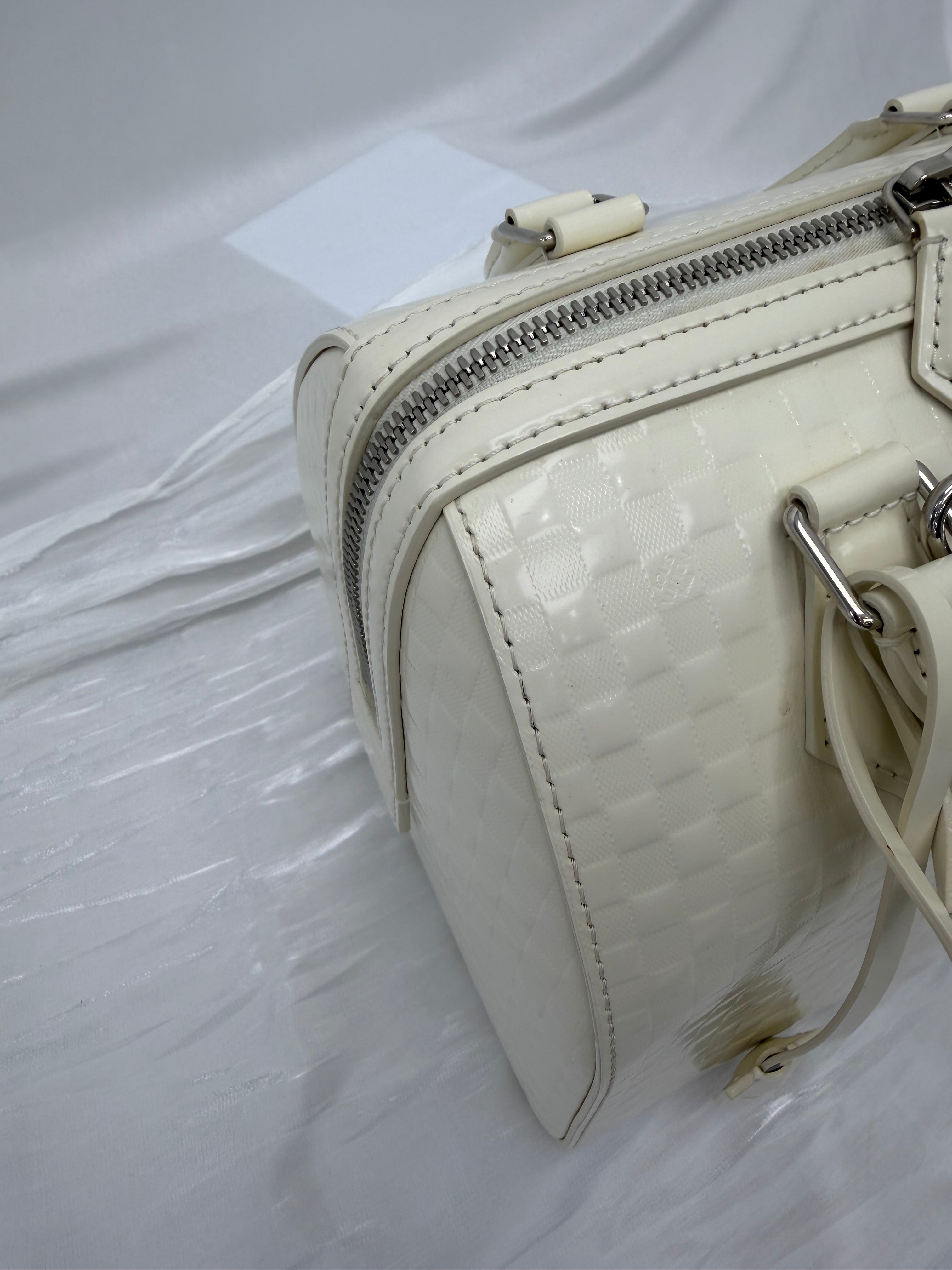 Louis Vuitton Cream Damier Facette Speedy Cube PM Bag