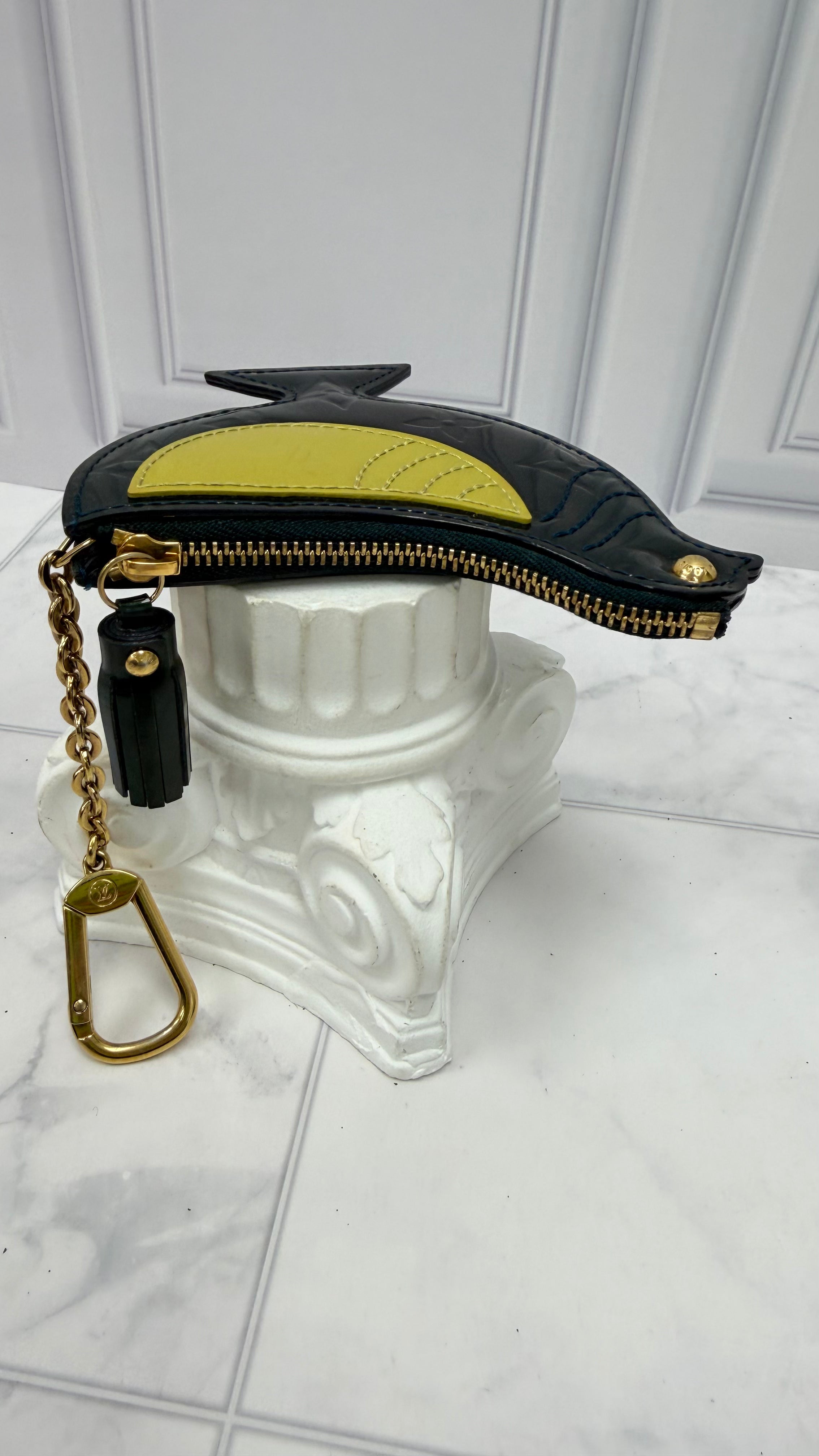 Louis Vuitton Green Vernis Bird Key Pouch