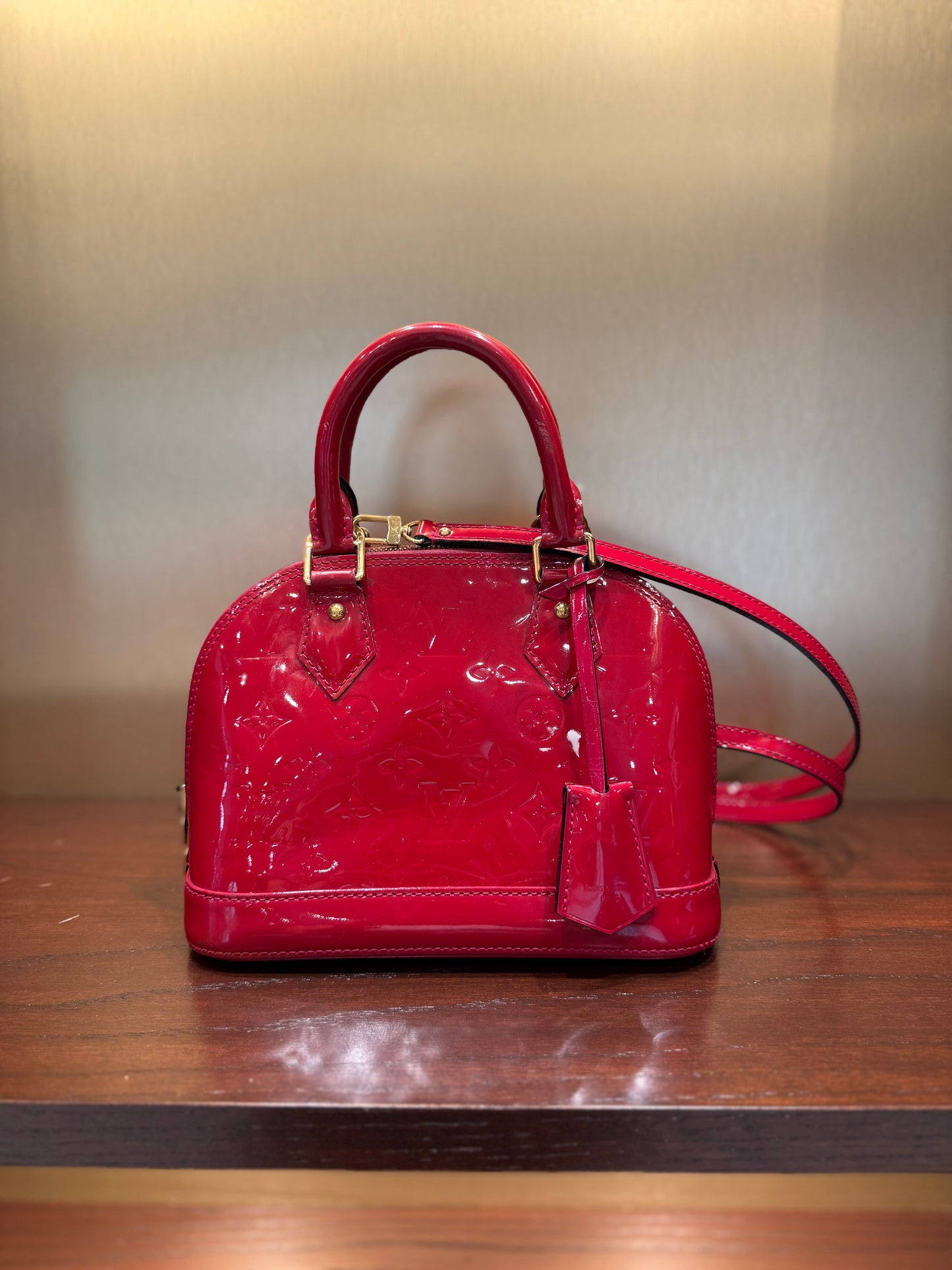 Louis Vuitton Red Vernis Patent Leather Alma BB