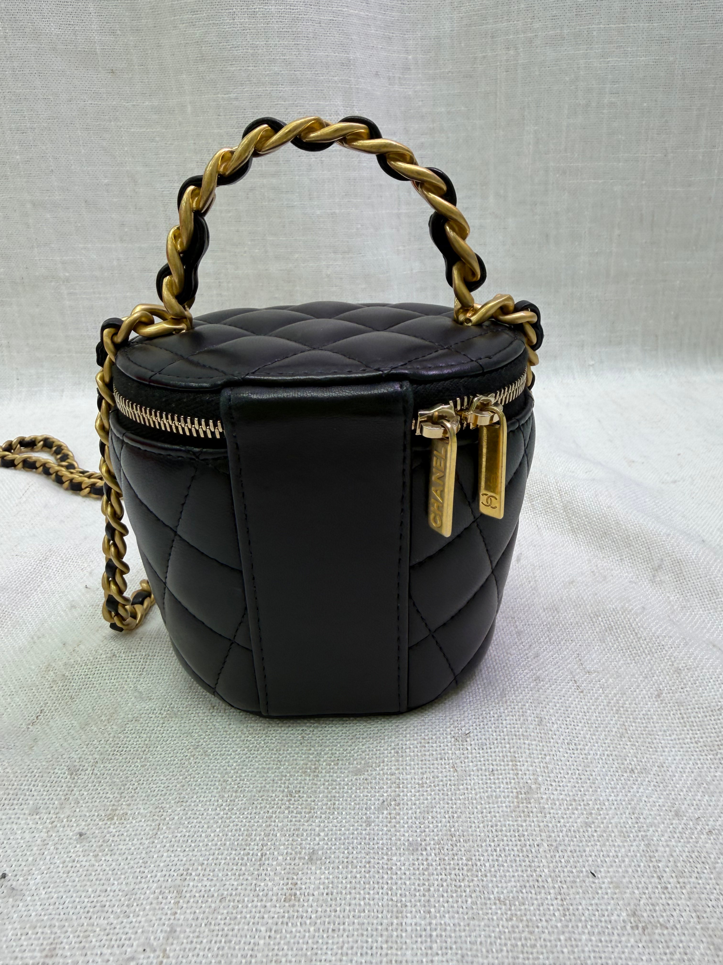 LIKE NEW- Chanel Black Quilted Lambskin Afternoon Tea Top Handle Bag