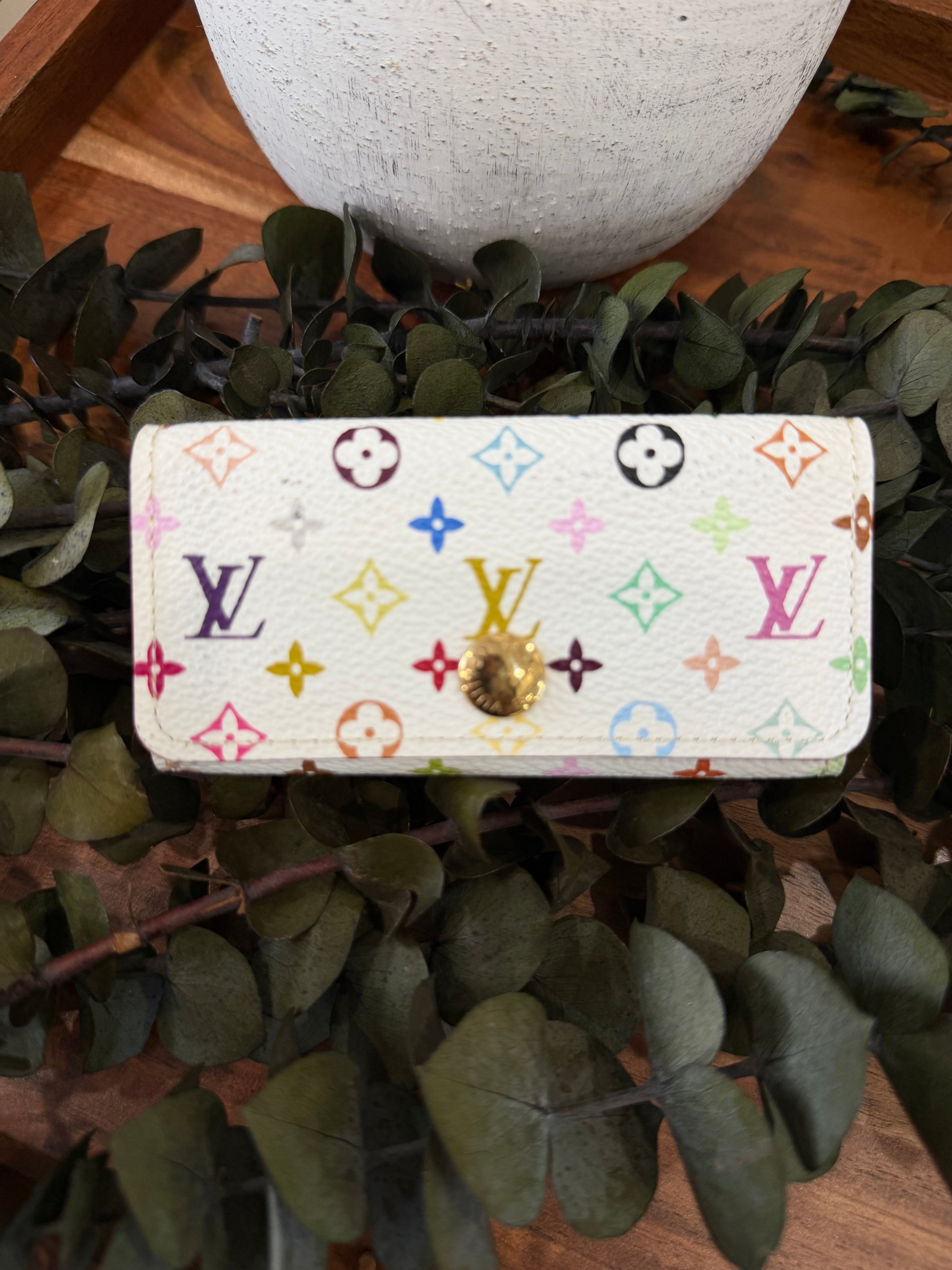 Louis Vuitton White Multicolore 4 Key Ring Holder