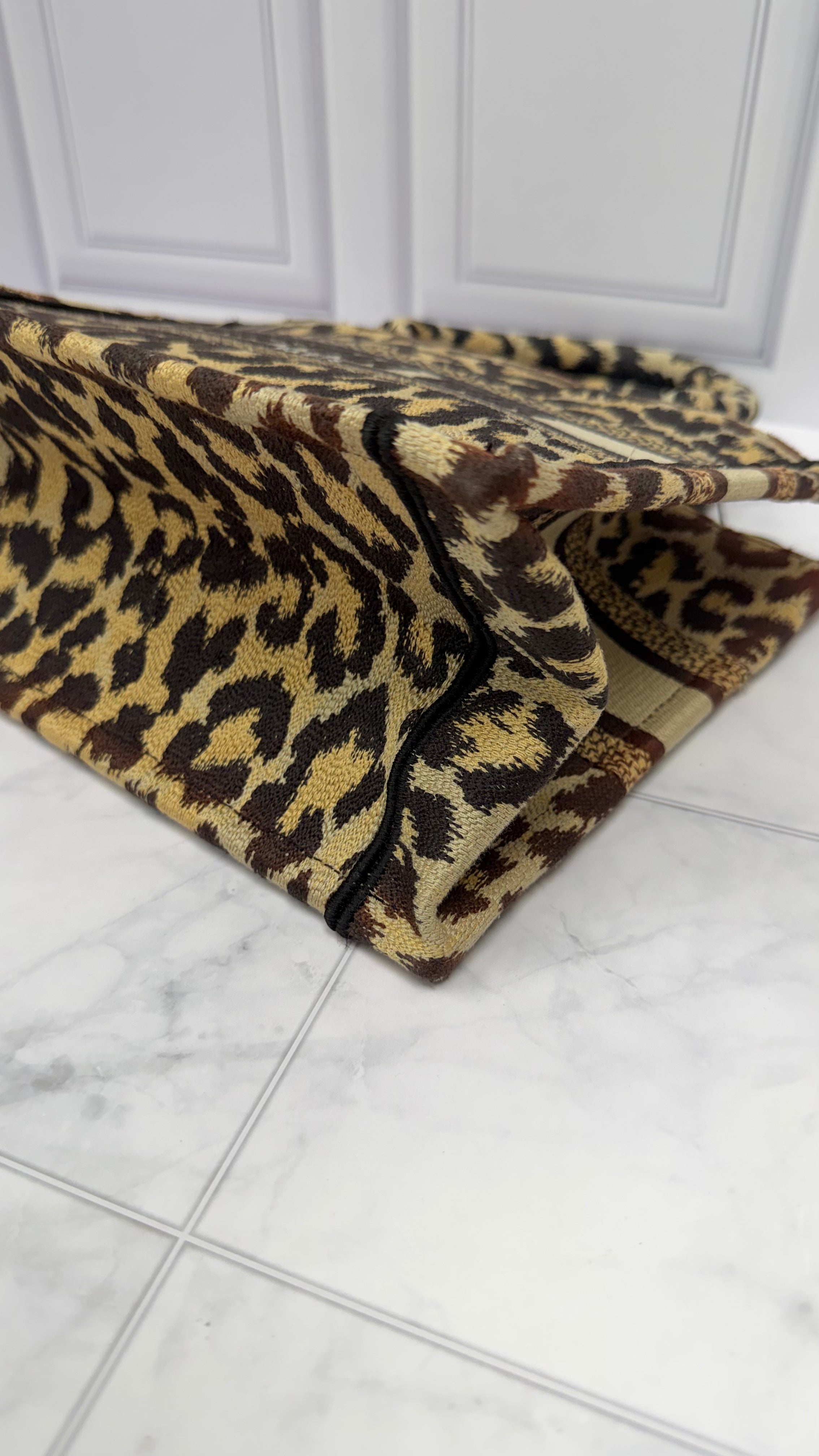 *DONS DROP* Christian Dior Leopard Printed Canvas Book Tote Bag