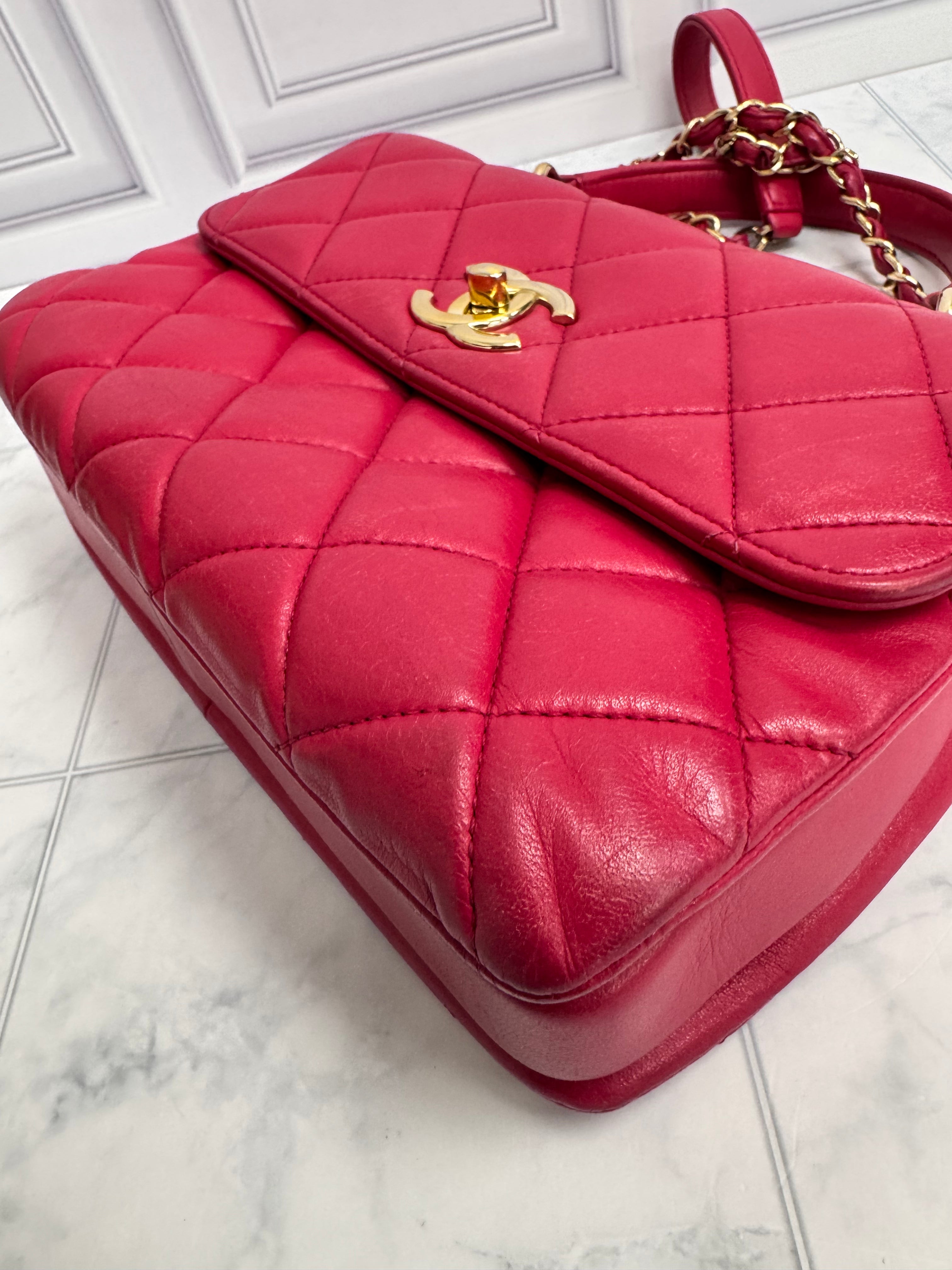 *DONS DROP* Chanel Hot Pink Quilted Lambskin Leather Trendy CC Flap Bag