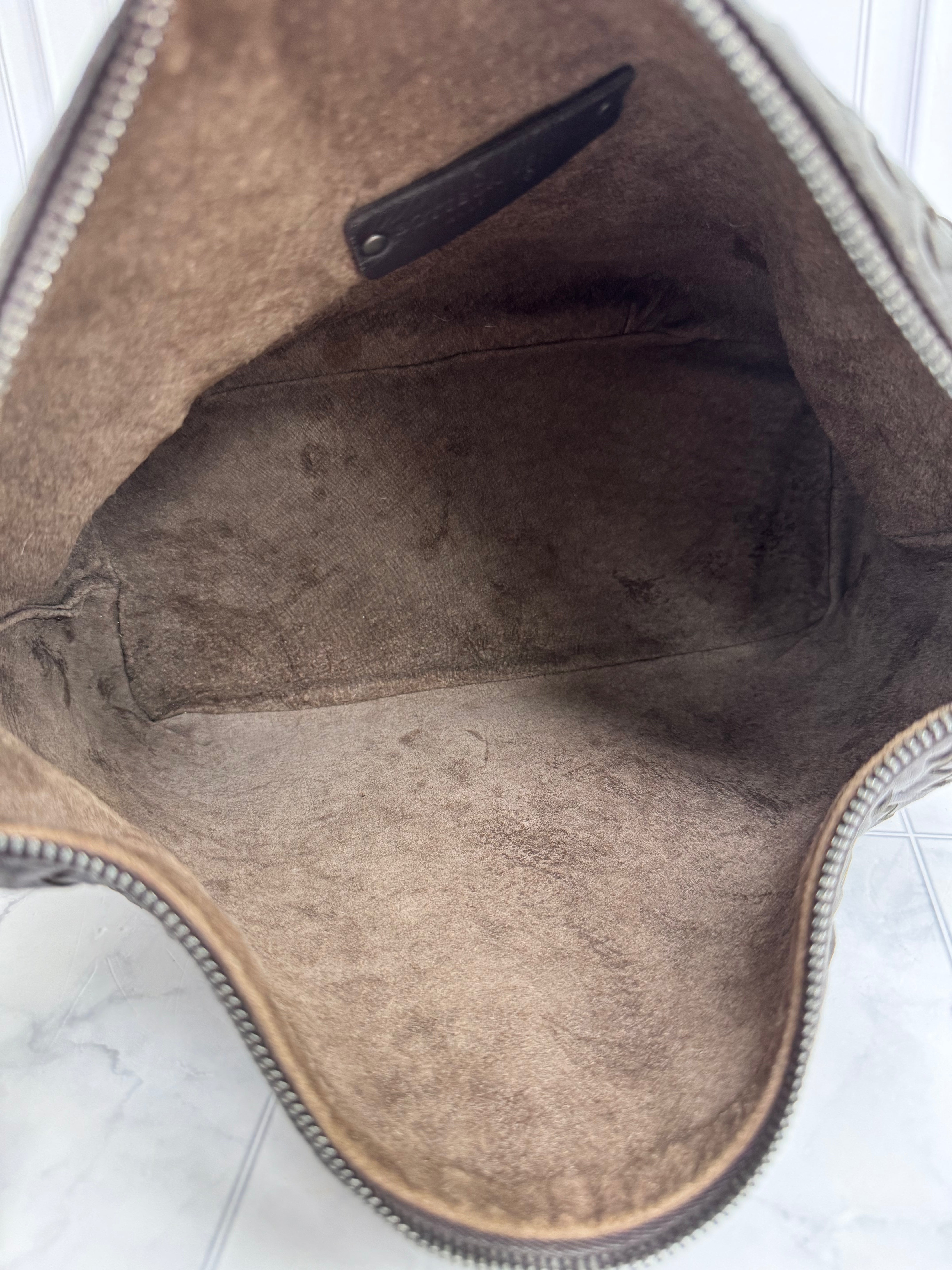 Bottega Veneta Dark Brown Intrecciato Leather Shoulder Bag