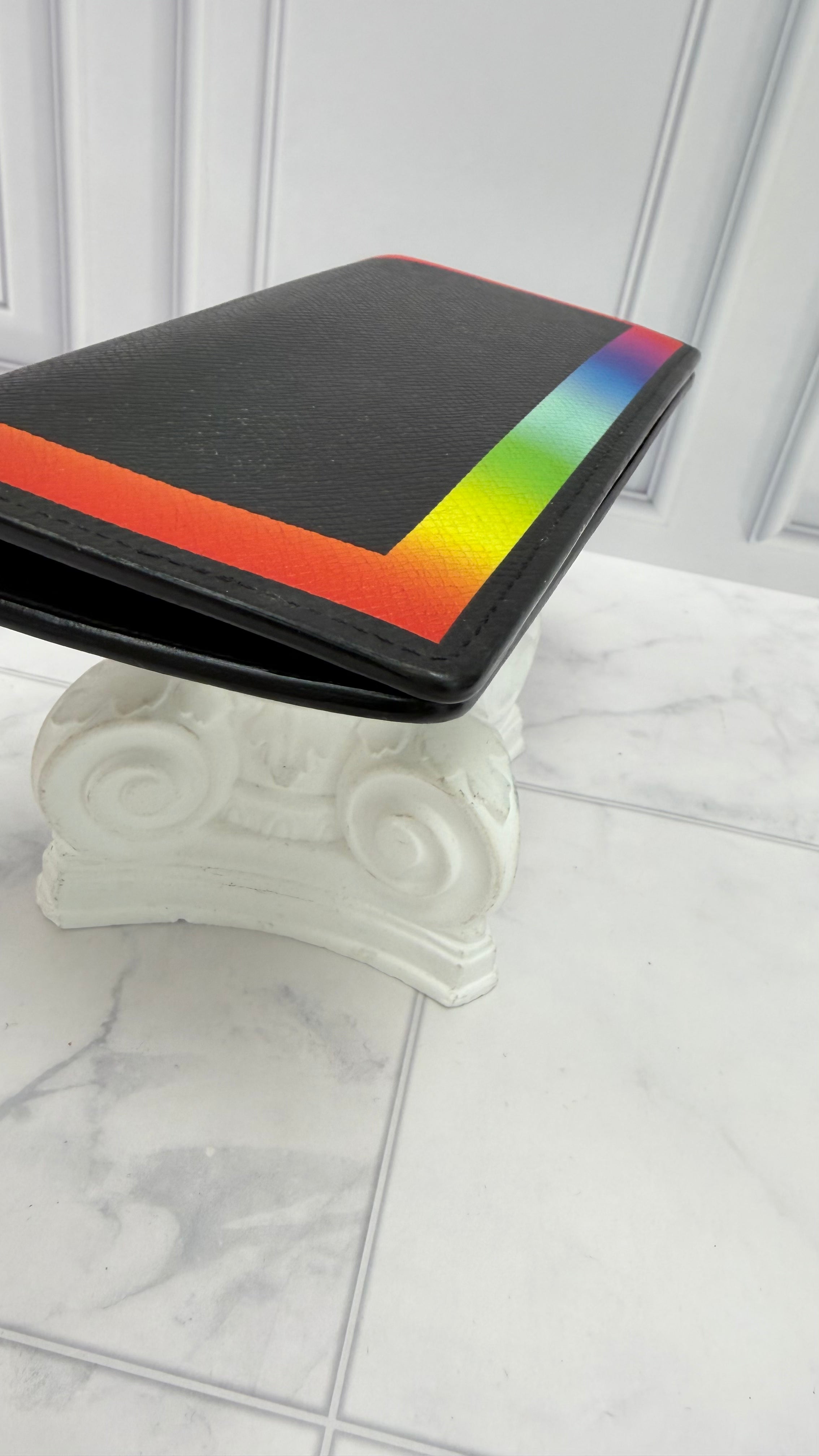 Louis Vuitton Black Taiga Leather Rainbow Brazza