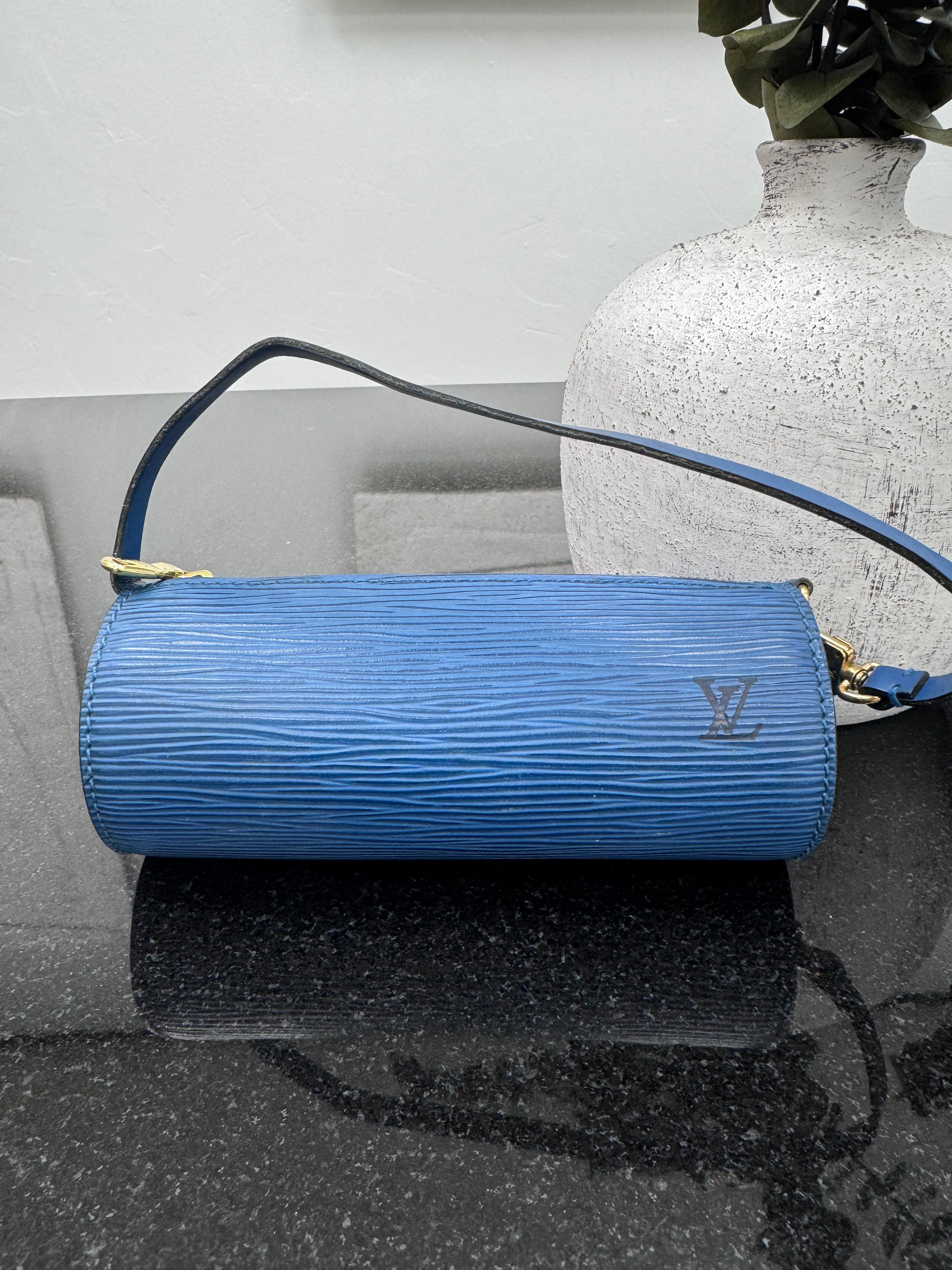 Louis Vuitton Blue Epi Leather Papillon Pochette