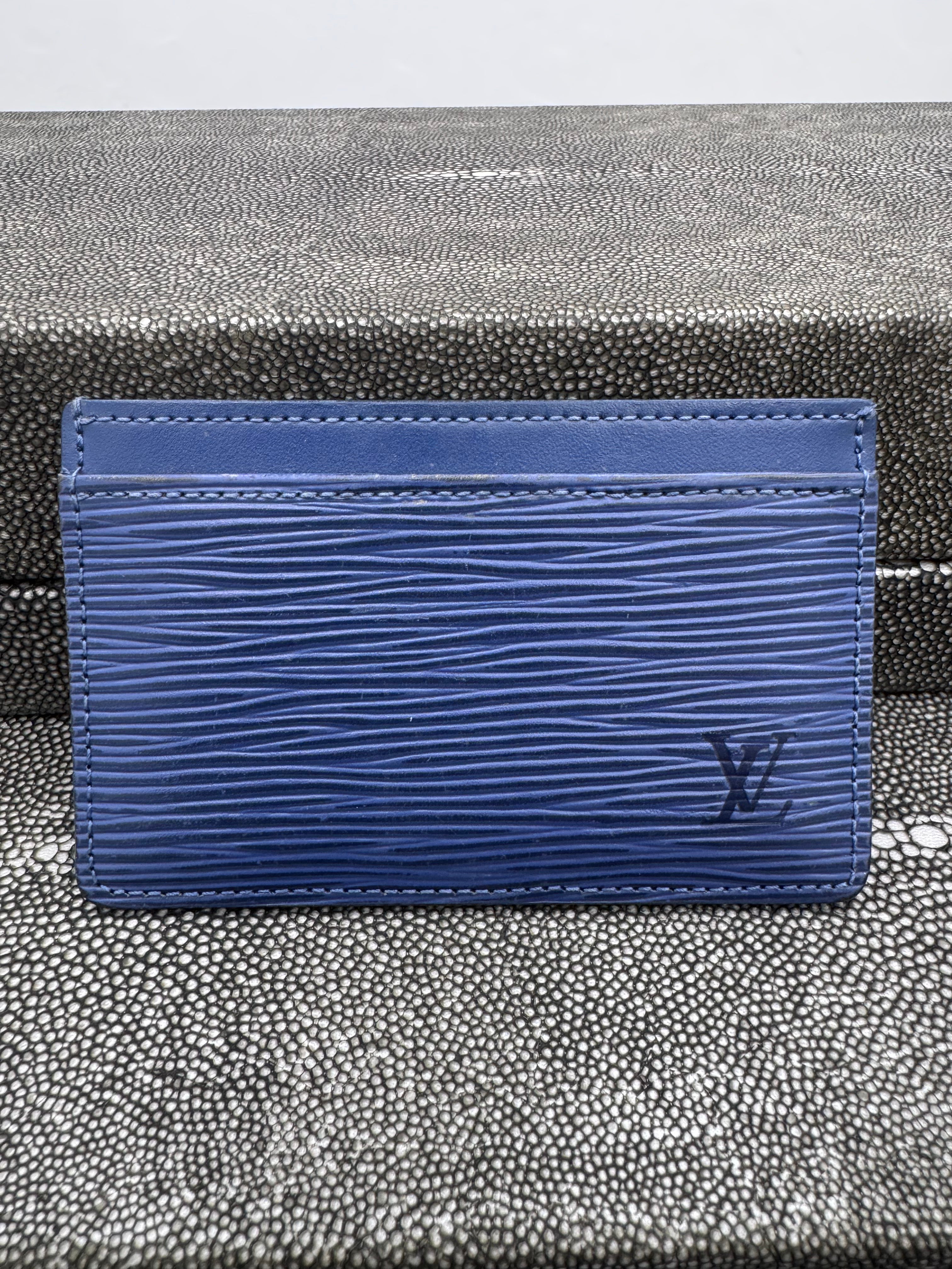 Louis Vuitton Blue Epi Card Case
