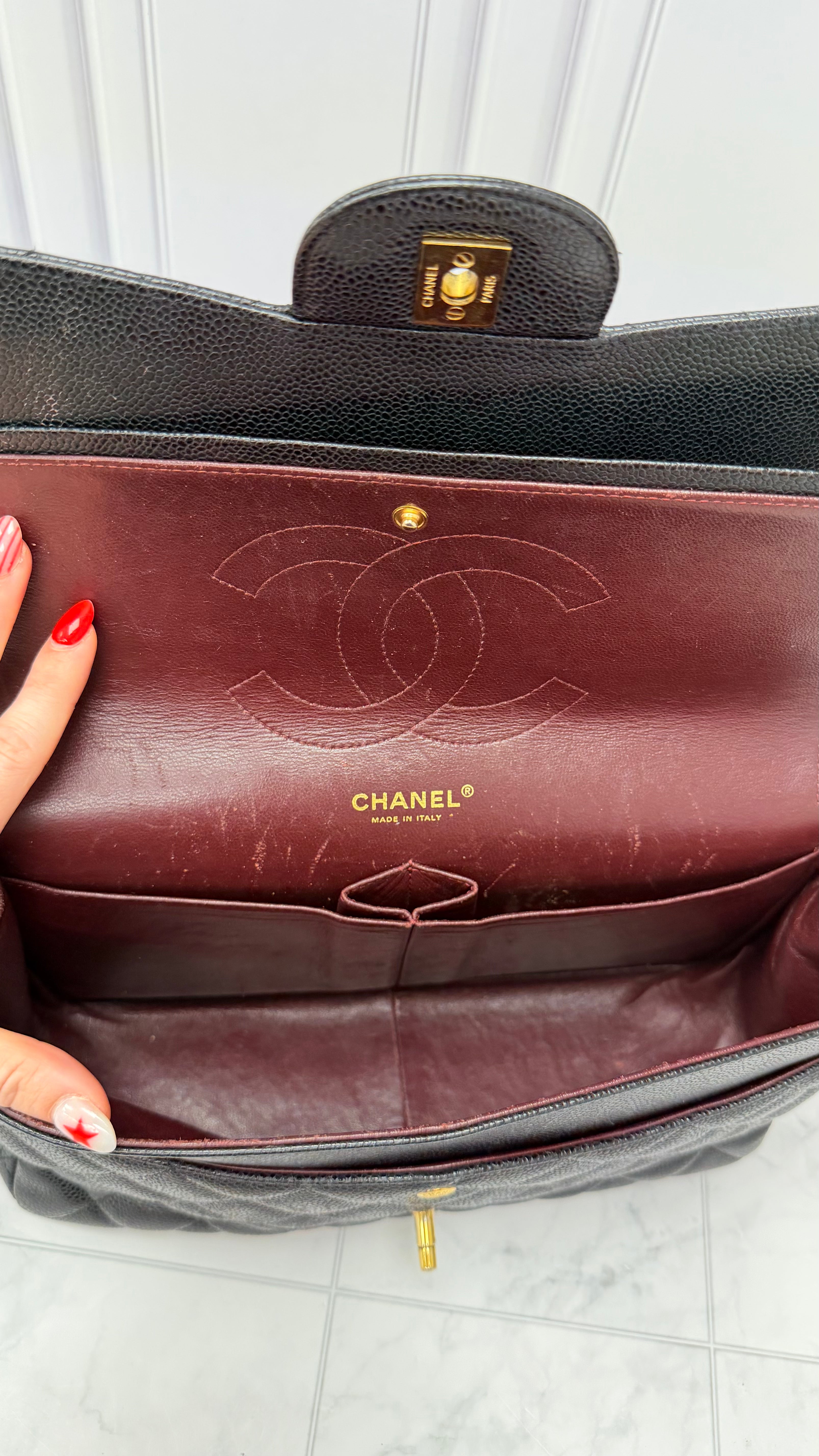 *DONS DROP* Chanel Black Caviar Leather Jumbo Classic Double Flap Bag