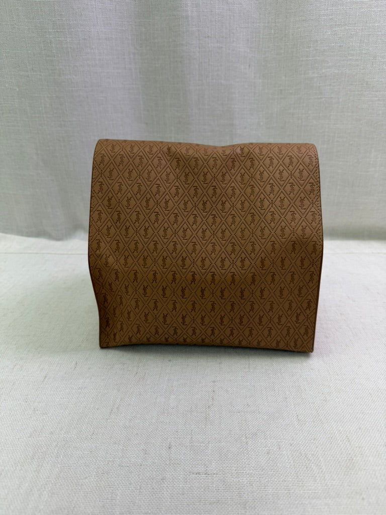 LIKE NEW- Saint Laurent YSL Beige Monogram Calfskin Deli Paper Bag
