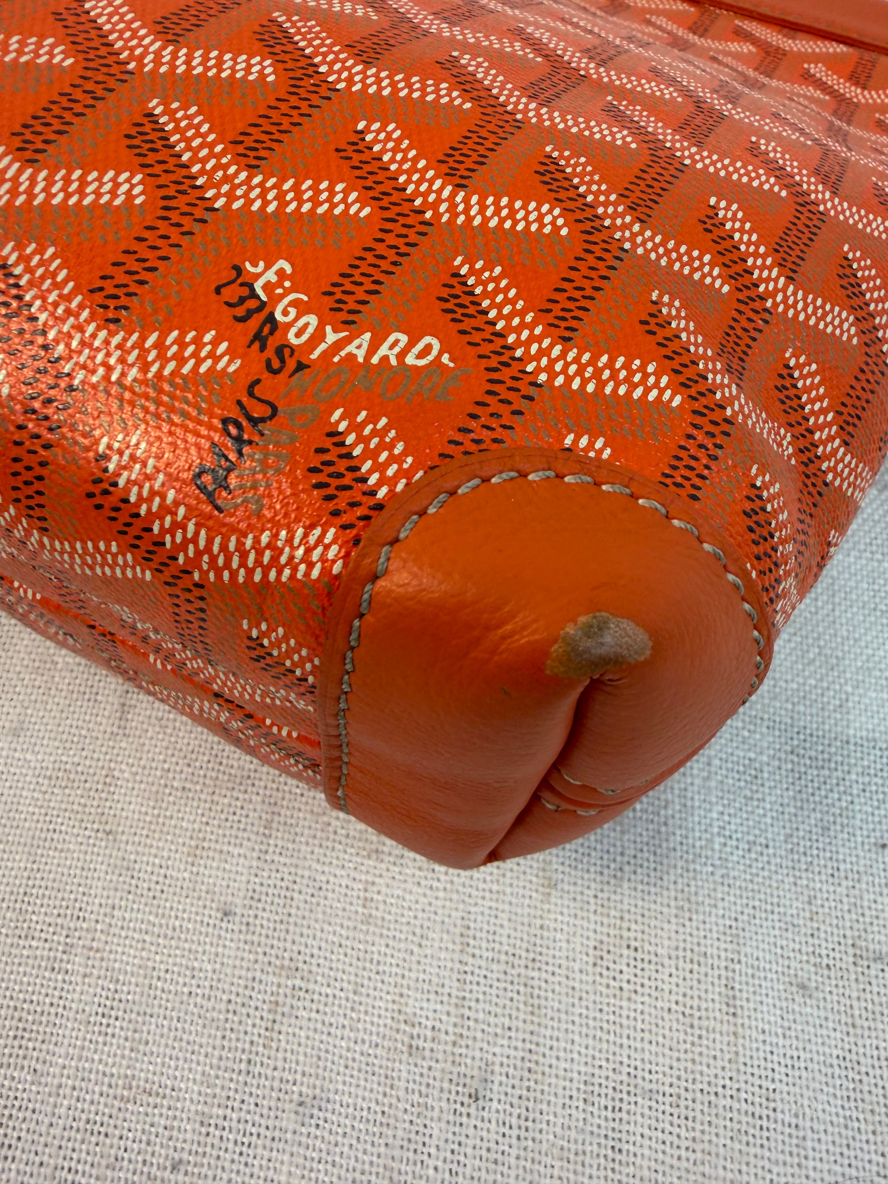 Goyard Orange Goyardine Conti Pouch