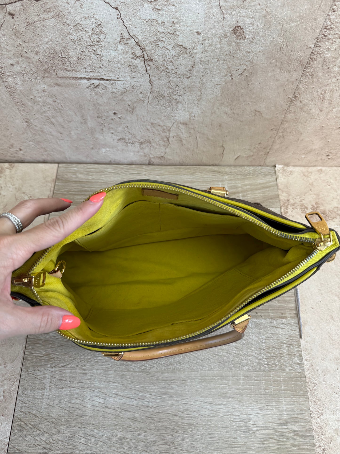 Louis Vuitton Monogram Yellow Trim Pallas Bag