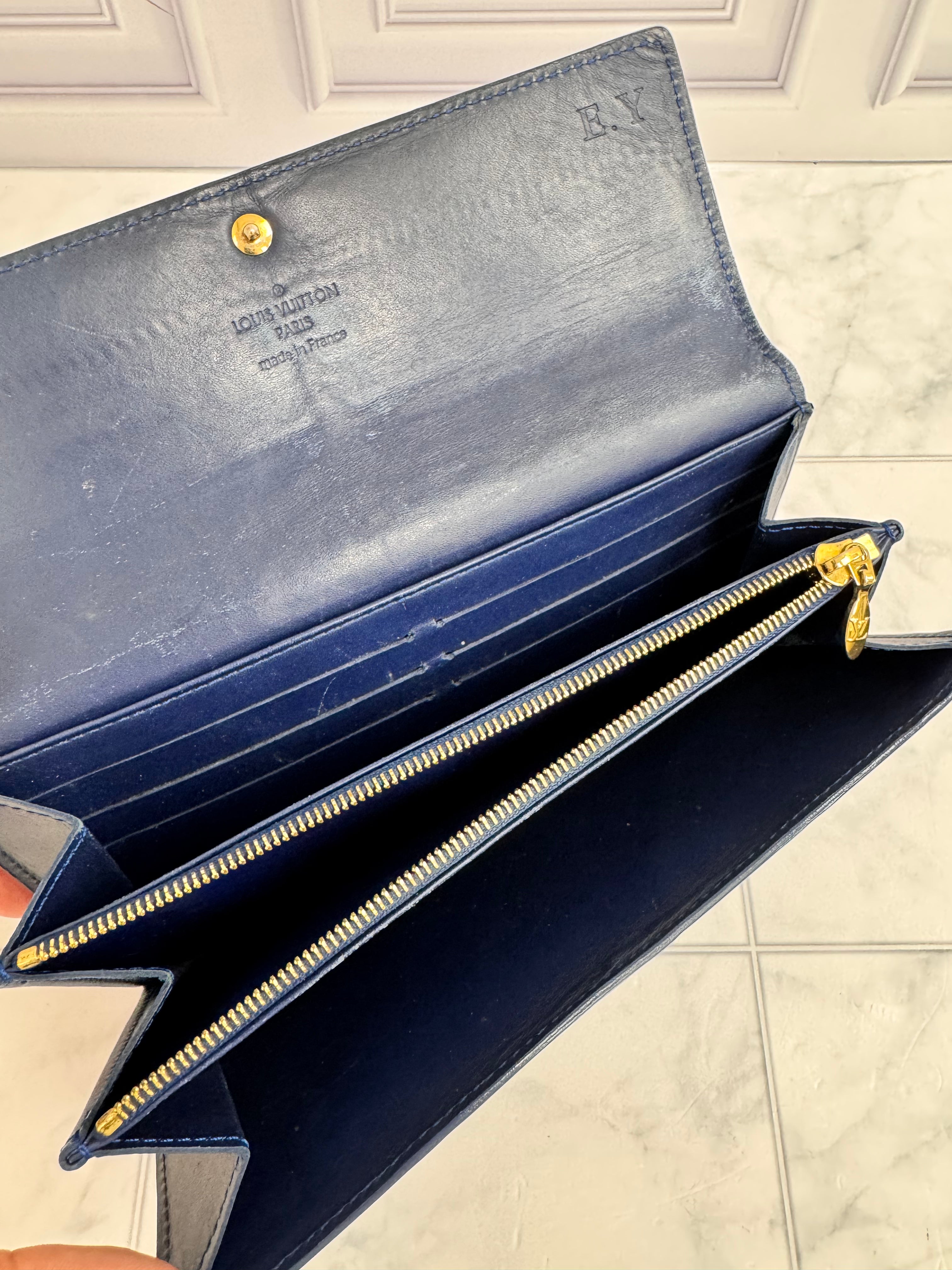 Louis Vuitton Grand Bleu Monogram Vernis Ikat Sarah Wallet