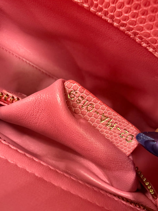 LIKE NEW Christian Dior Lady Dior Small Pink Lizard