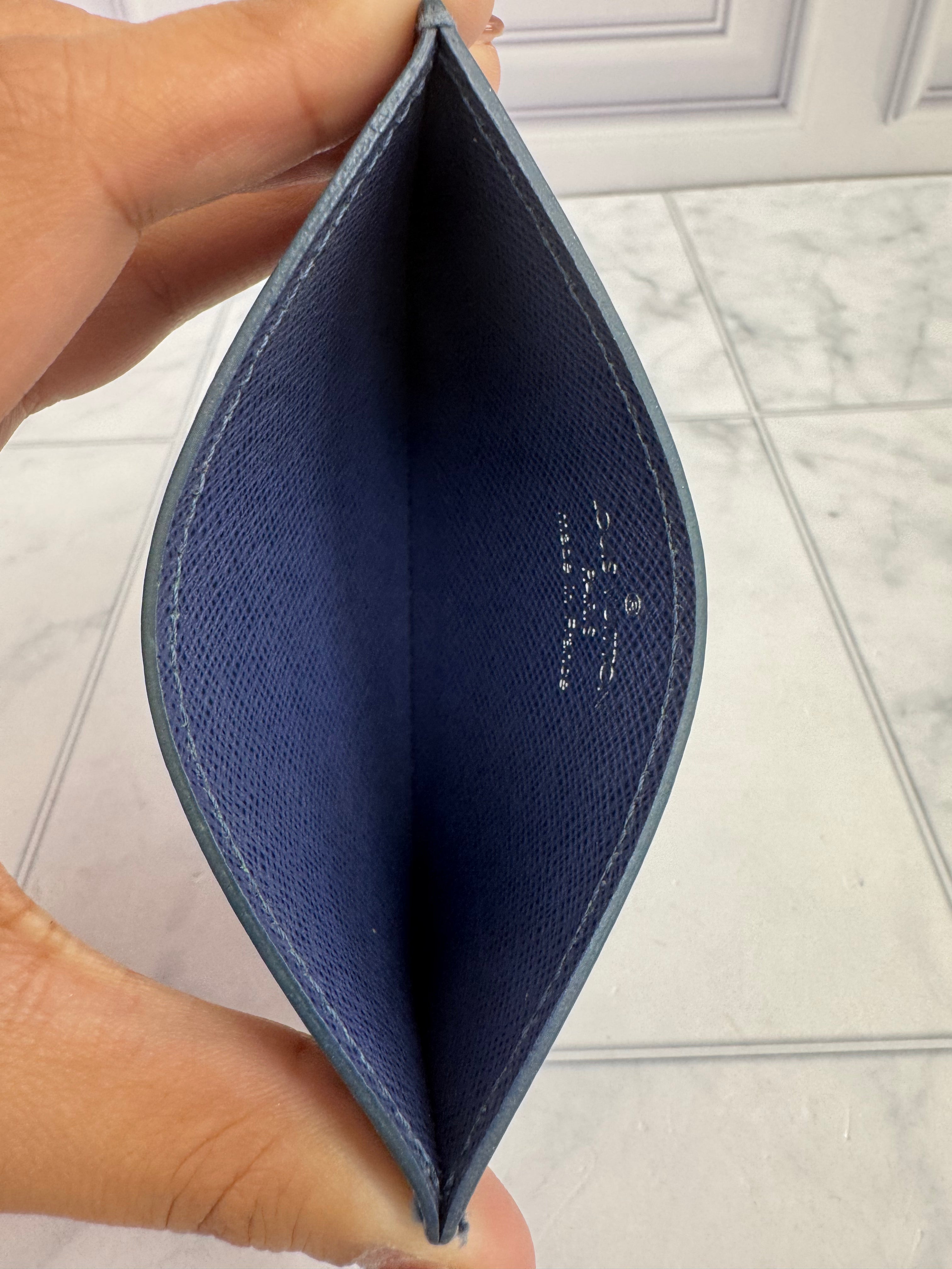 Louis Vuitton Blue Epi Card Case