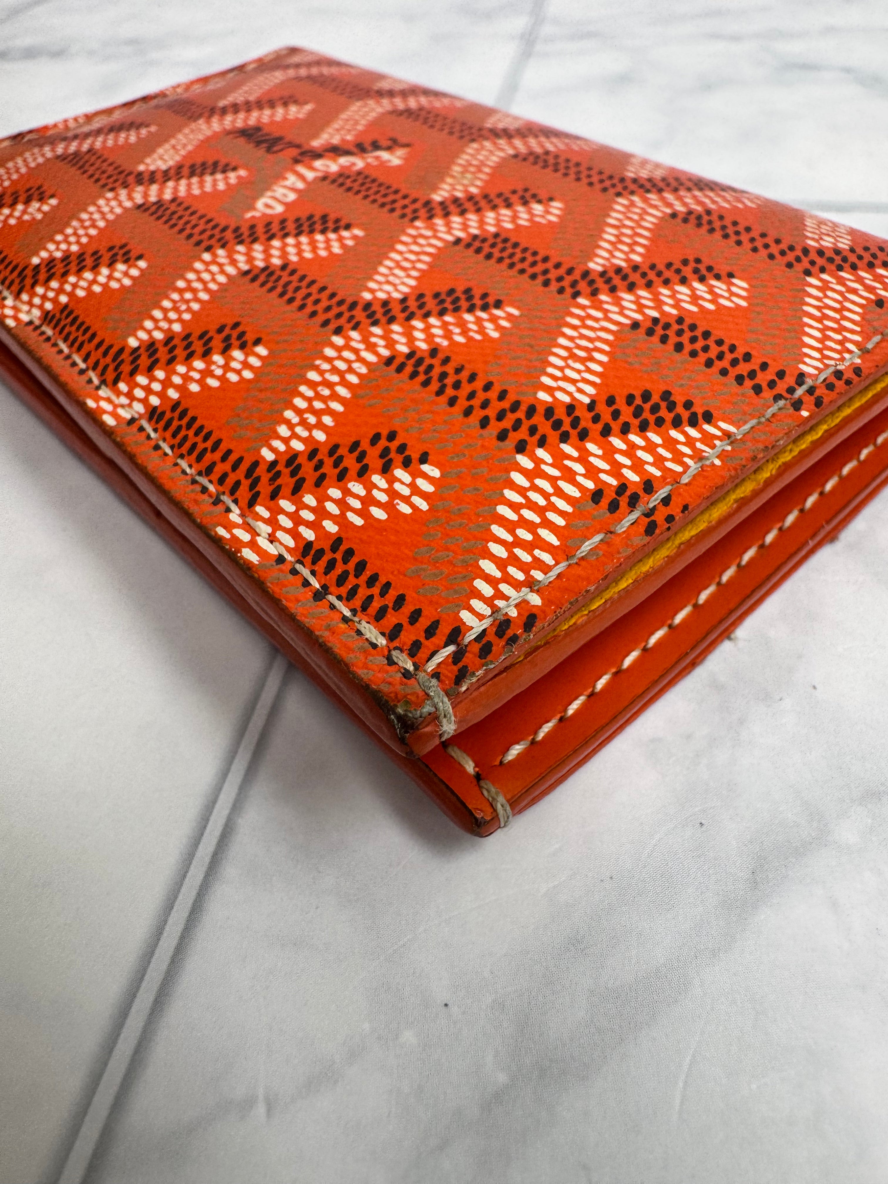 Goyard Orange Goyardine Coated Canvas Saint-Pierre Card Holder