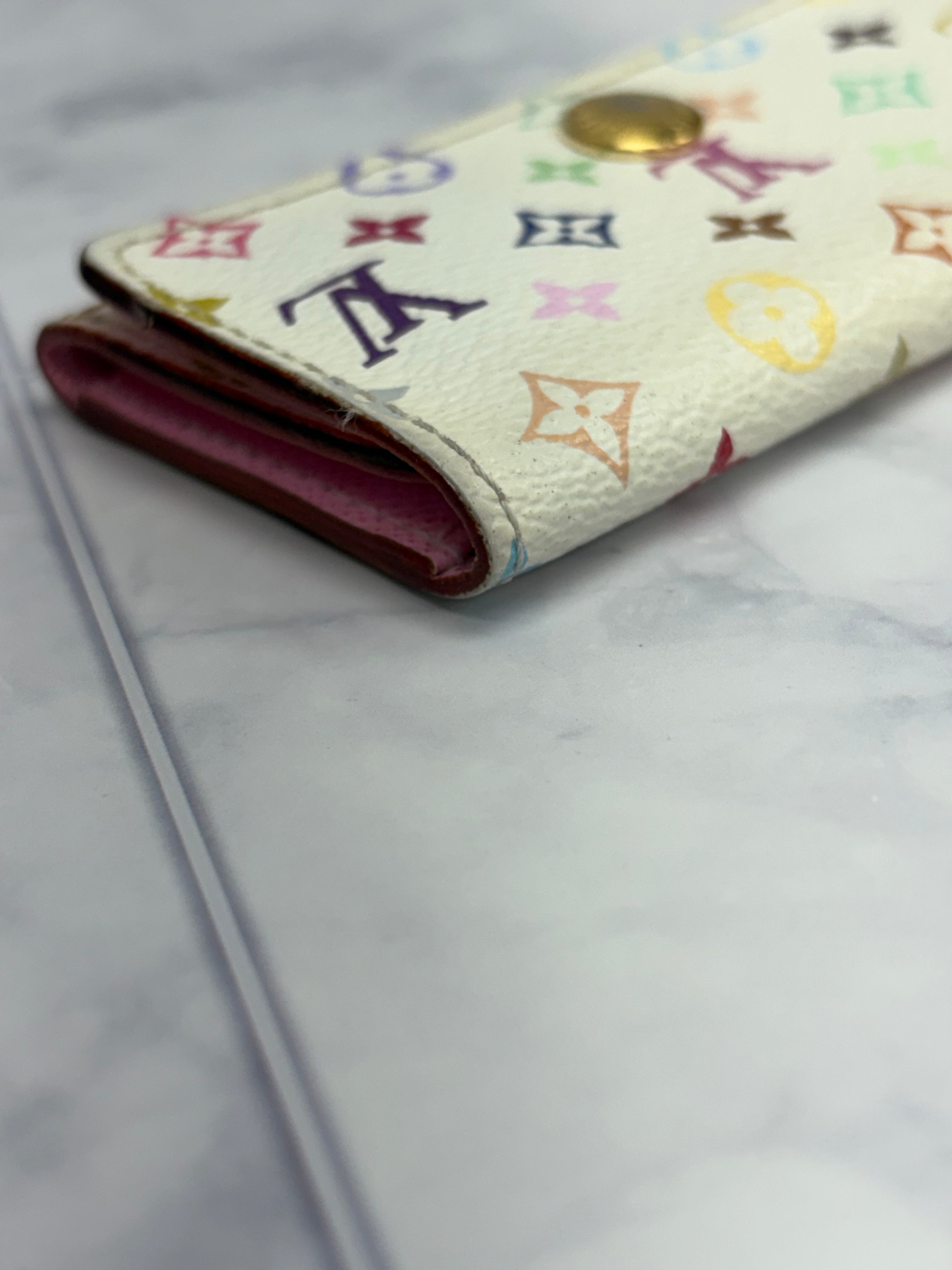Louis Vuitton White Multicolor Monogram 4 Key Ring Case