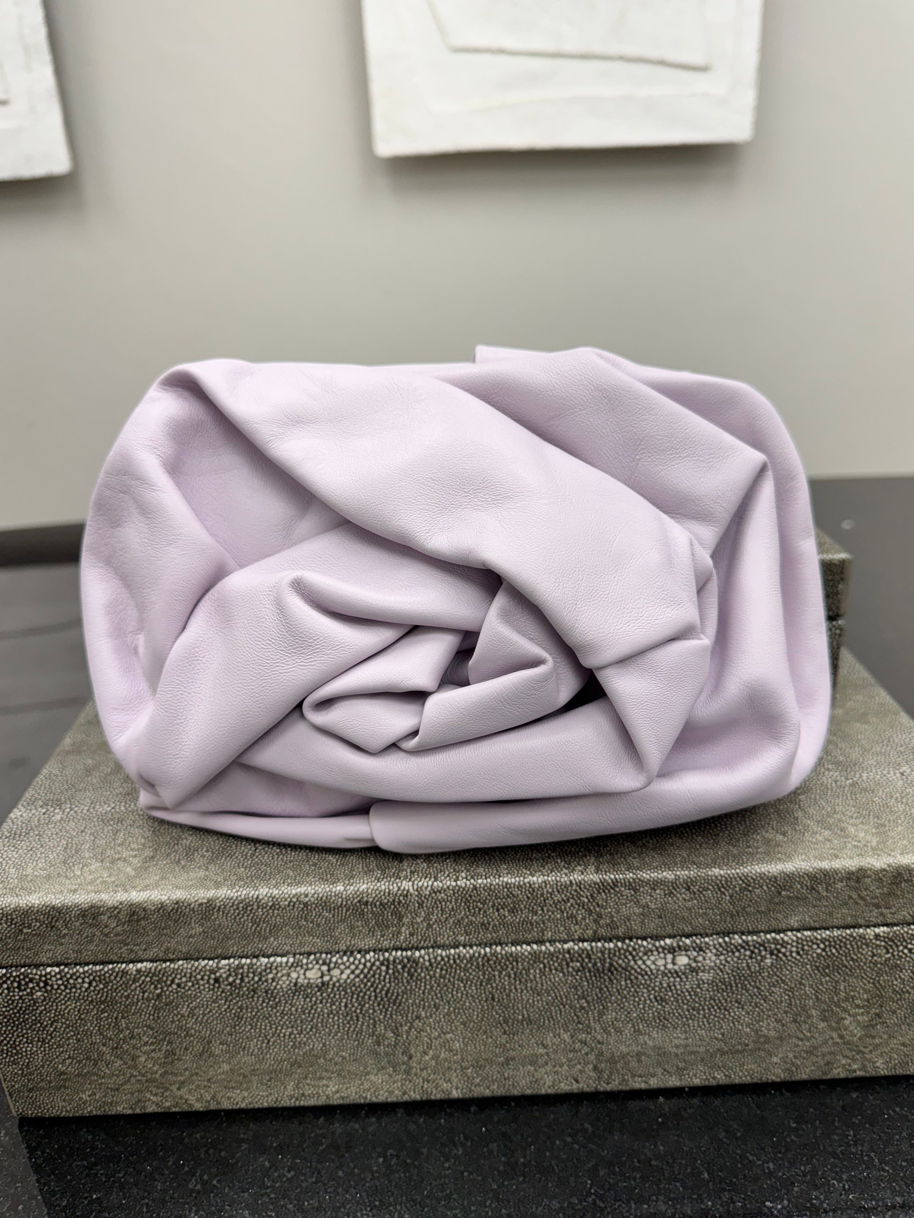 Burberry Light Purple Leather Rose Clutch