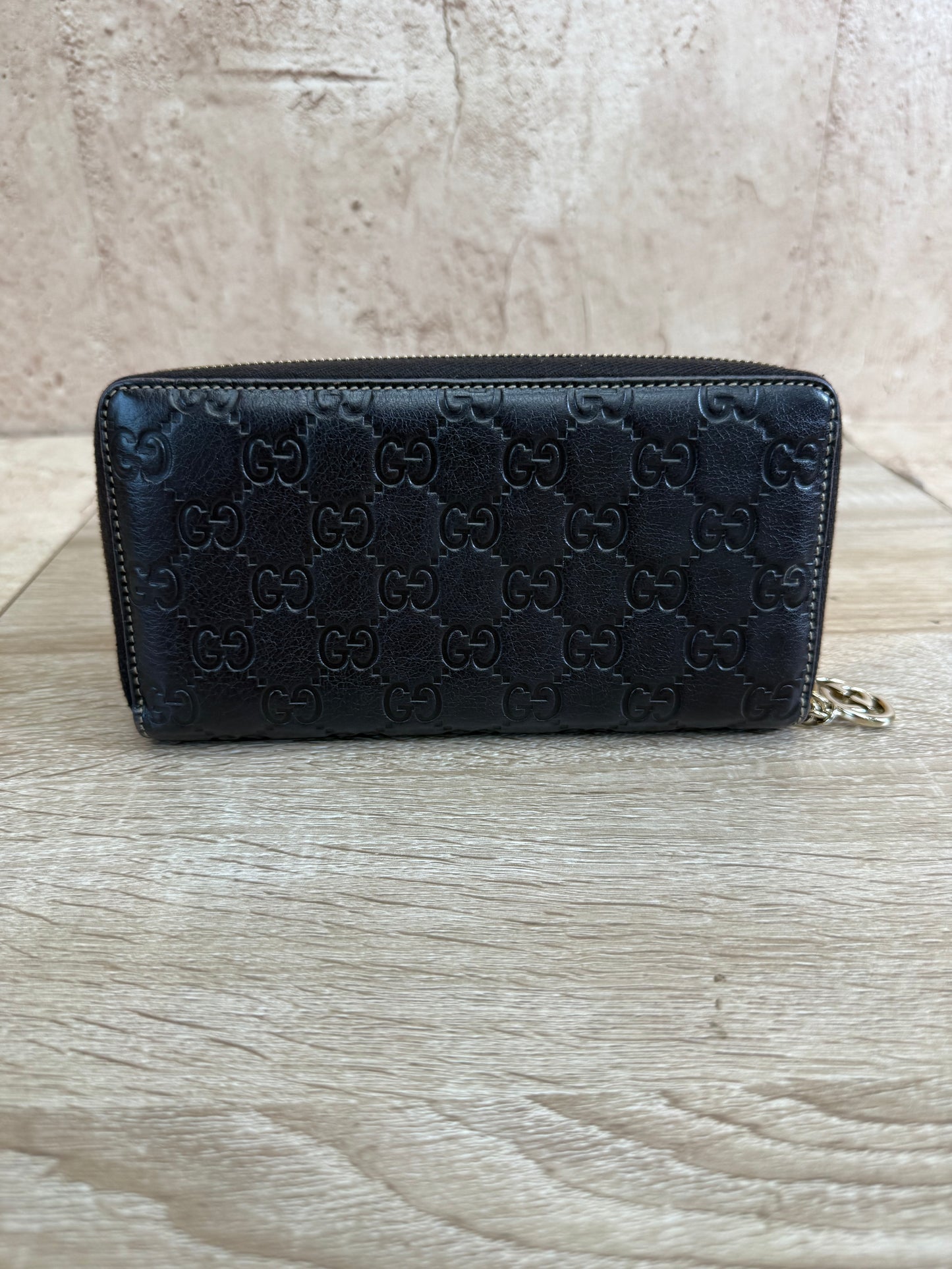 Gucci Dark Brown Leather Zippy Long Wallet