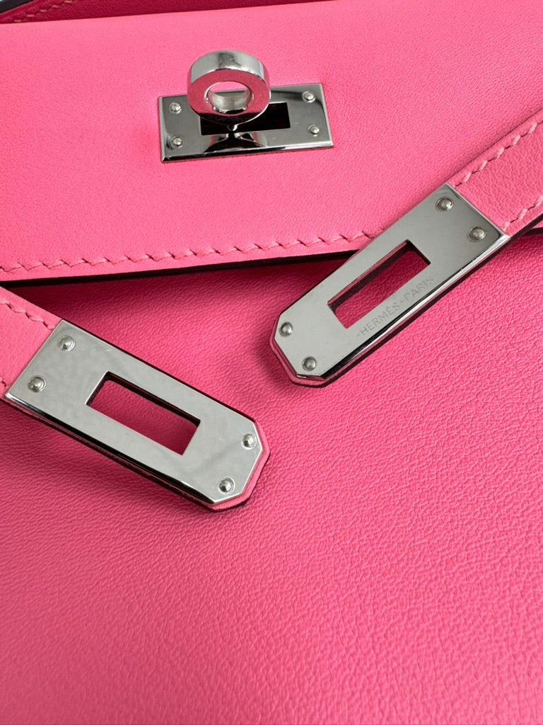 LIKE NEW - Hermes Pink Leather Kelly Pochette