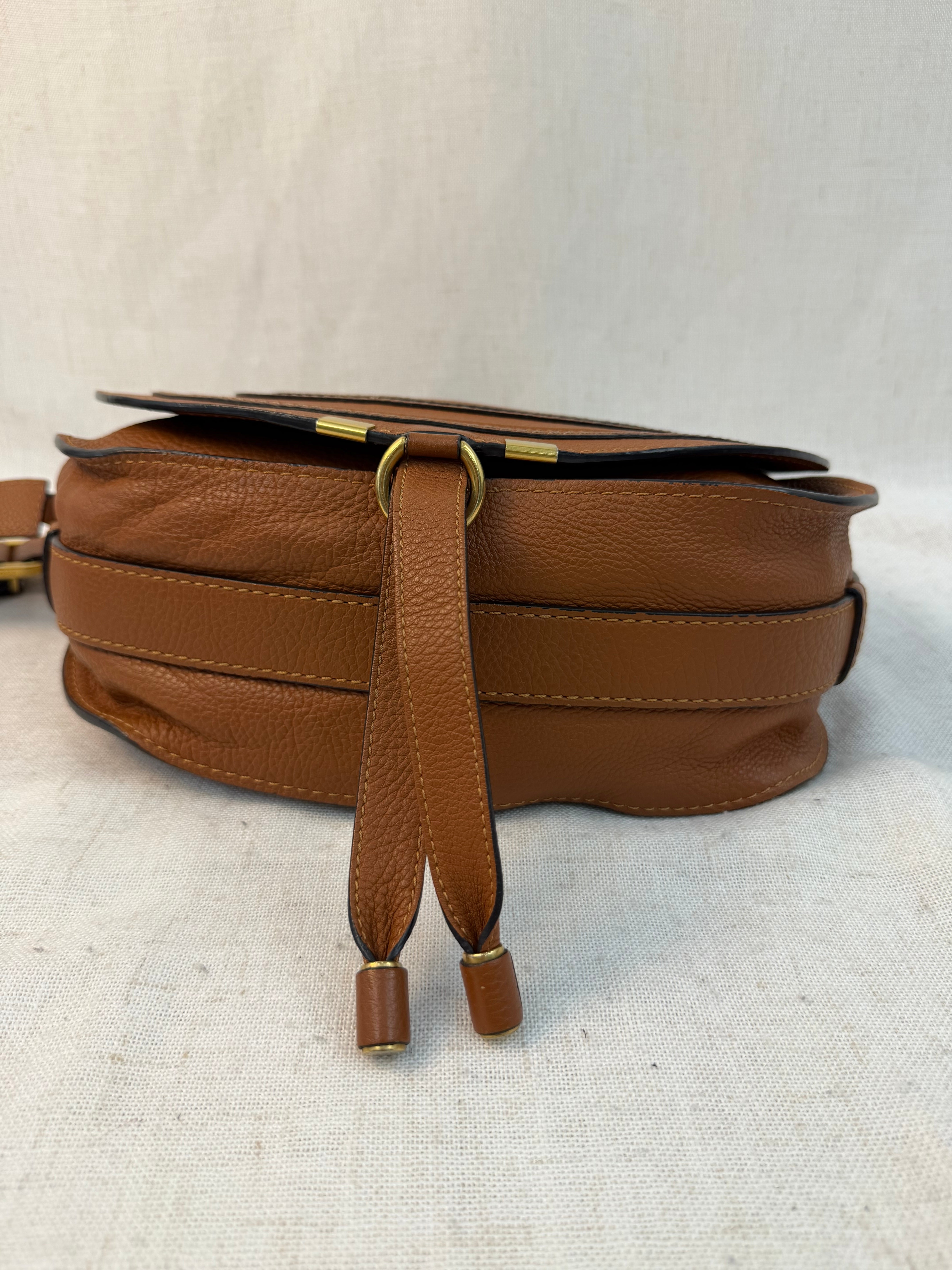 Chloe Tan Calfskin Medium Marcie Saddle Bag