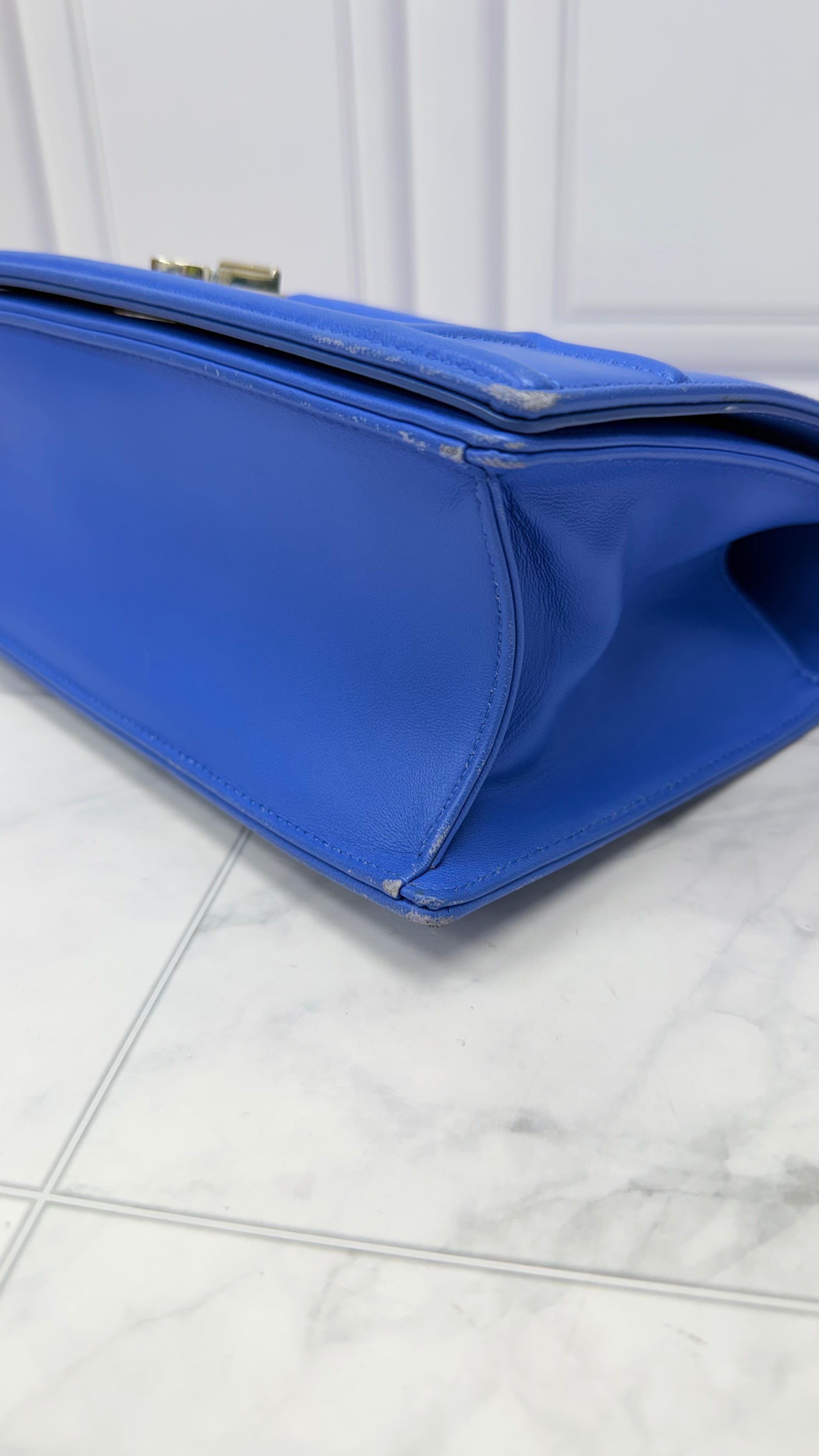 Christian Dior Blue Leather Medium Diorama Shoulder Bag