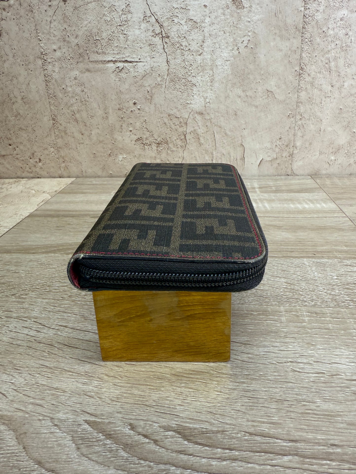 Fendi Zucca Coated Canvas Zippy Wallet