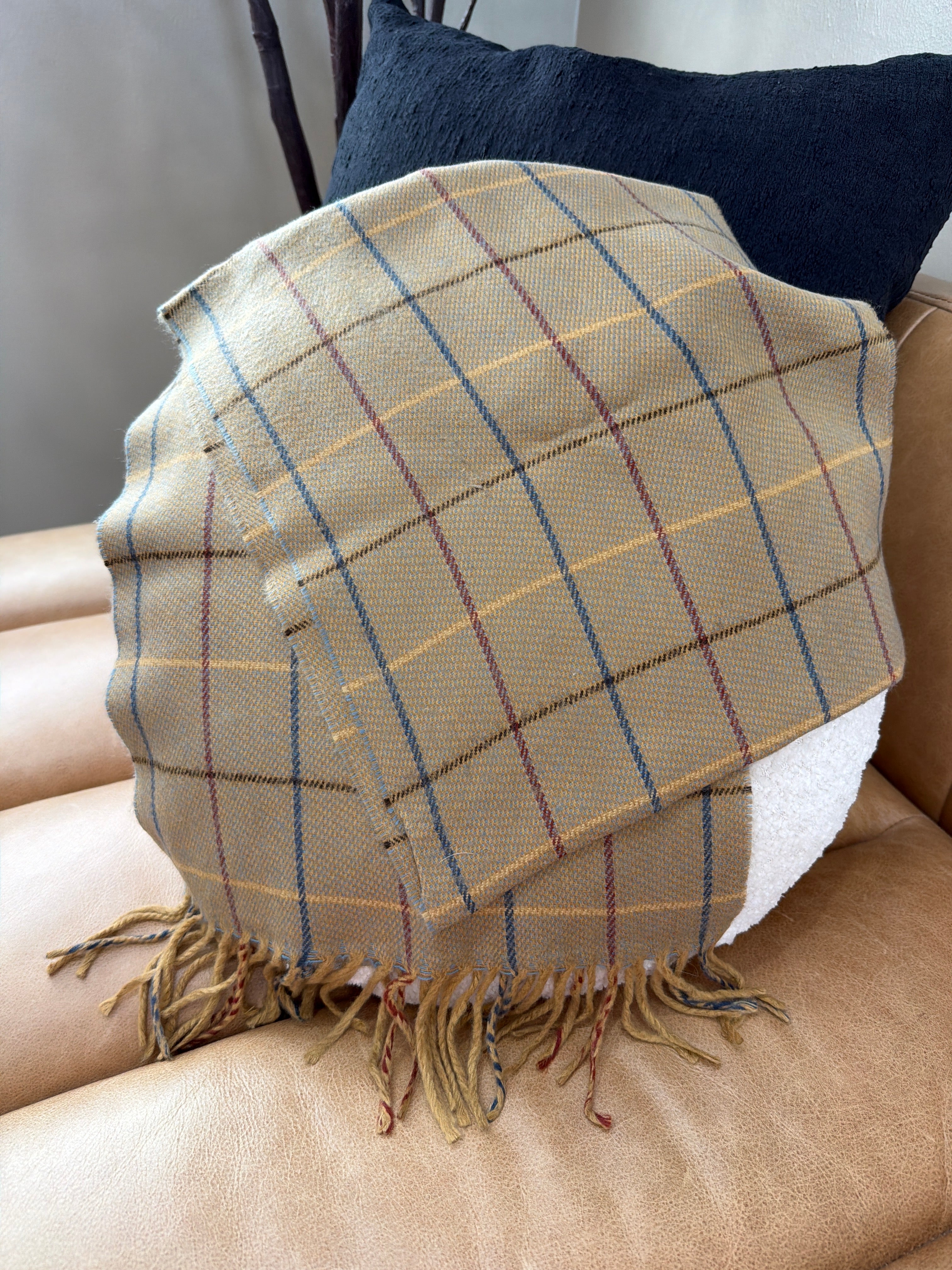 Burberry Vintage Tan Novacheck Lambswool Scarf