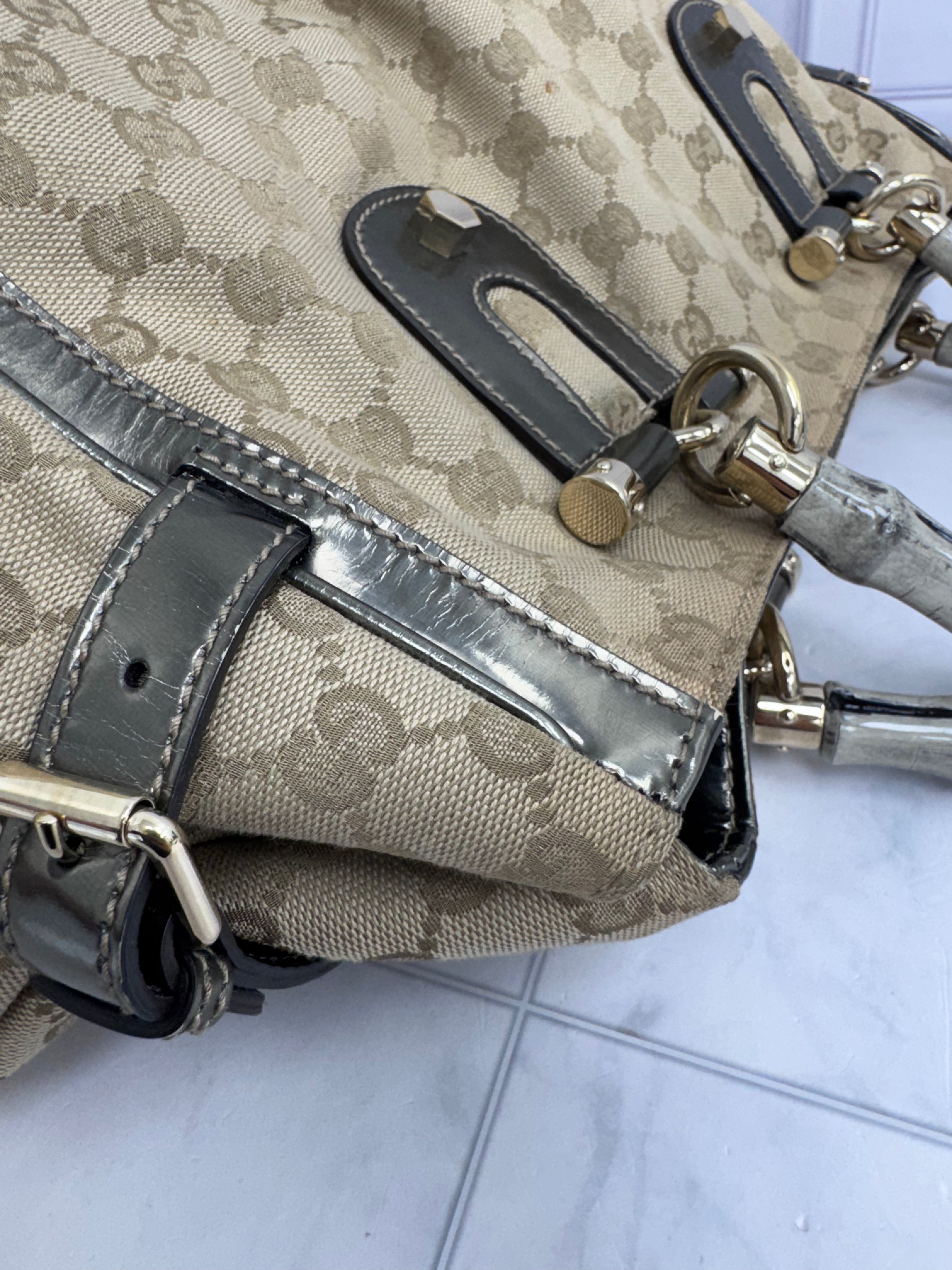 Gucci GG Canvas Pop Bamboo Large Tote Bag