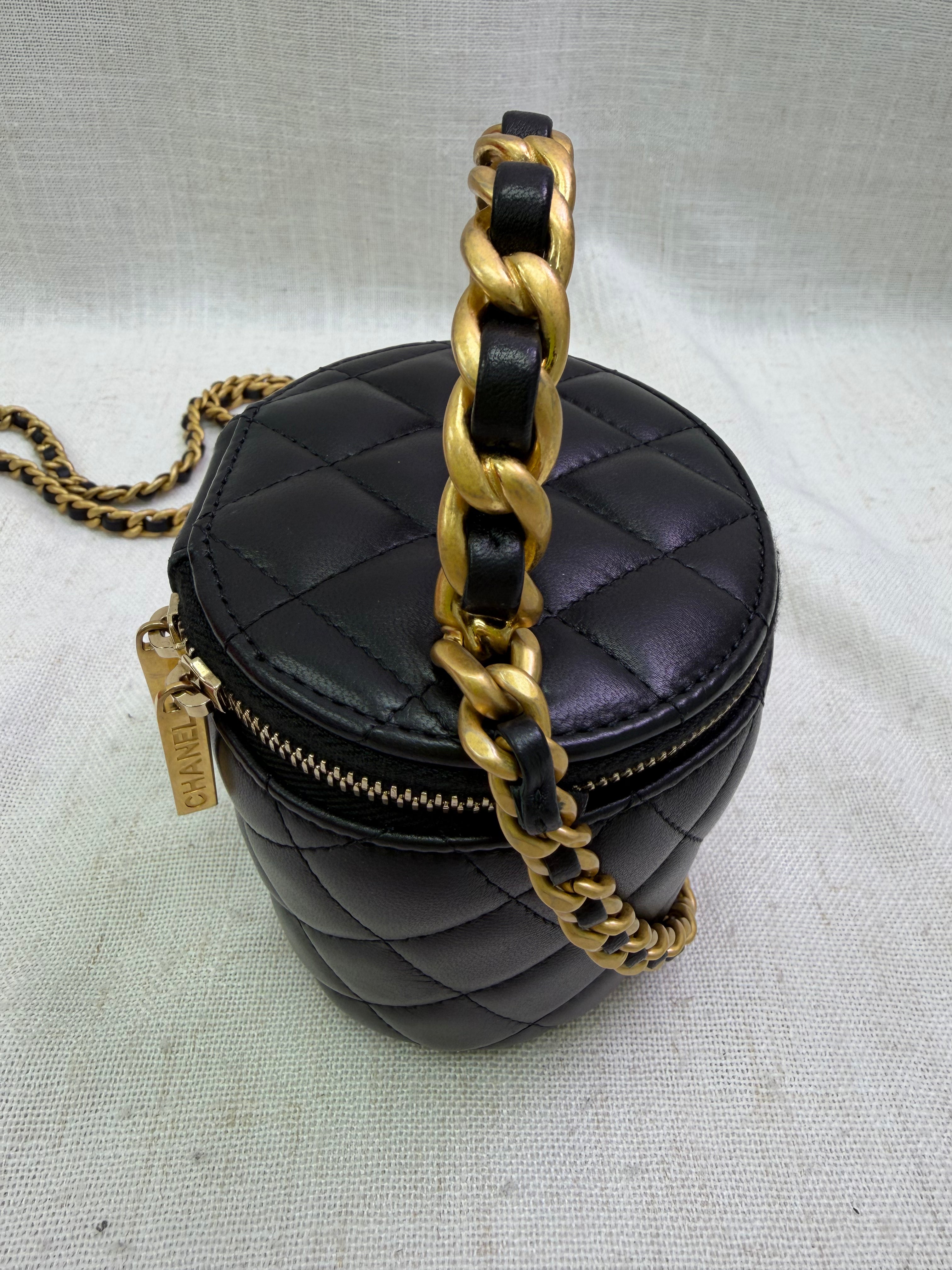 LIKE NEW- Chanel Black Quilted Lambskin Afternoon Tea Top Handle Bag